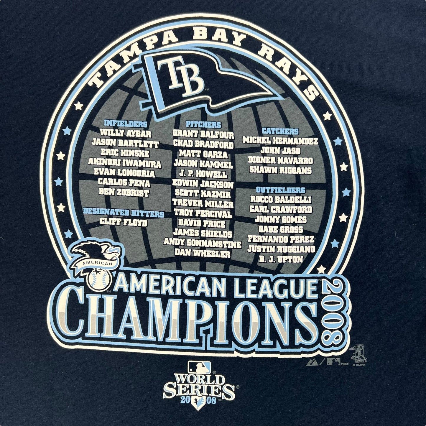 2008 Tampa Bay Rays American League champs tee (M) DS