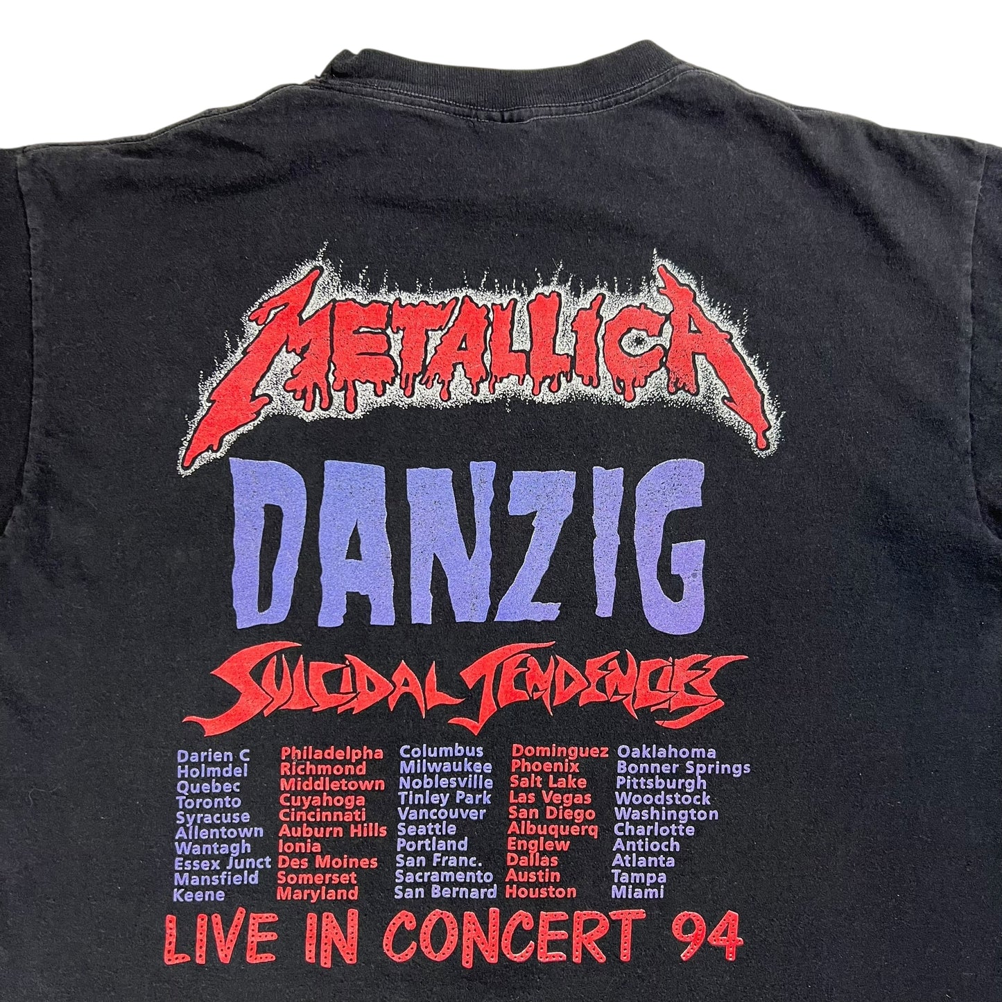 Vintage 1994 Metallica Danzig Suicidal Tendencies tour band tee (XL)