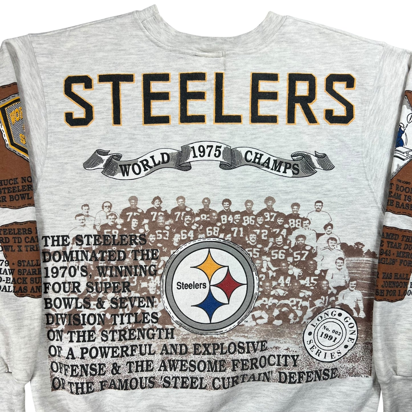 Vintage 1991 Long Gone Pittsburgh Steelers all over print crewneck (M)
