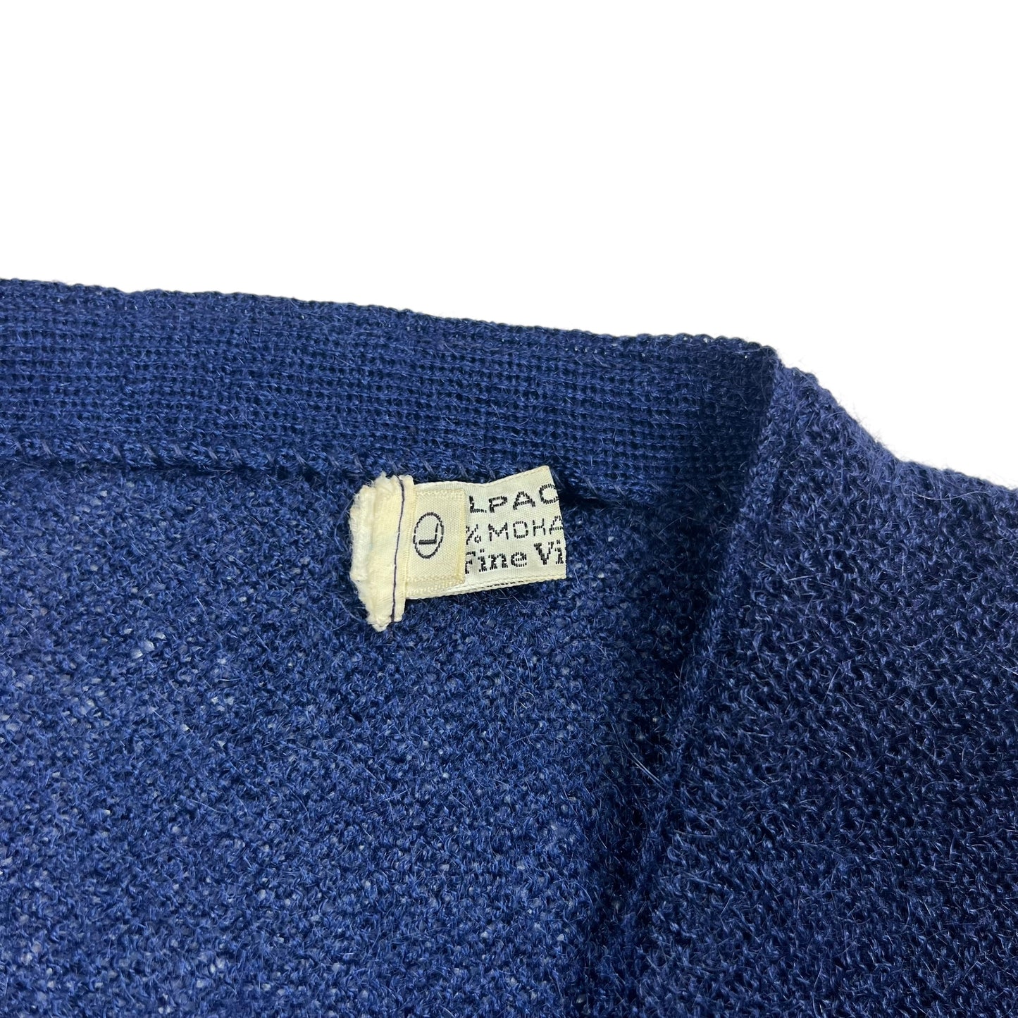 Vintage 1970s Mohair blend navy cardigan sweater (M/L)