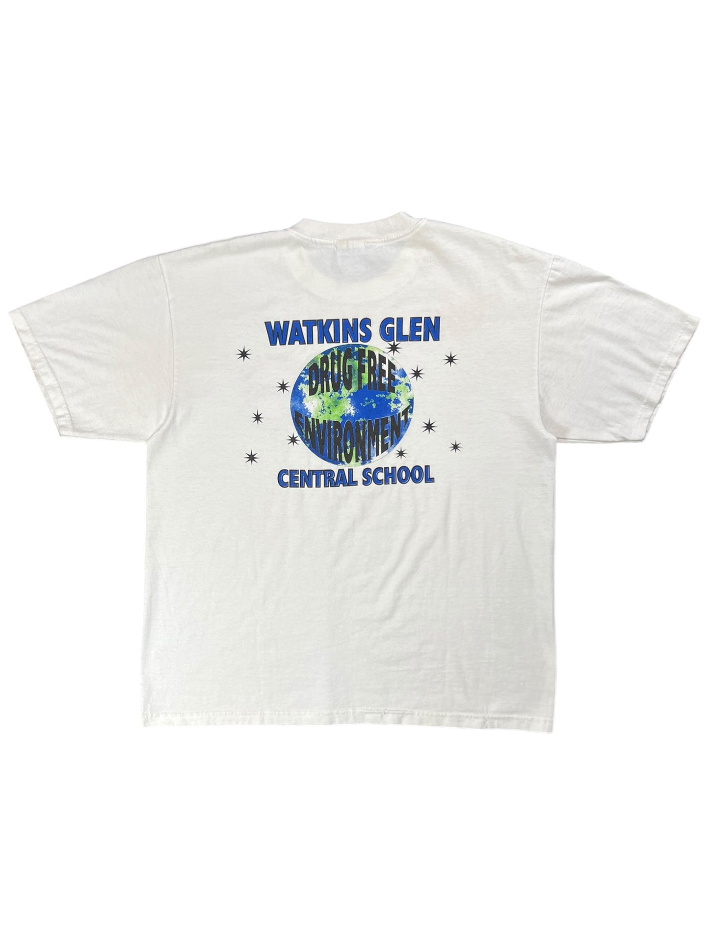 Vintage 90s Watkins Glen Drug Free Environment tee (L)
