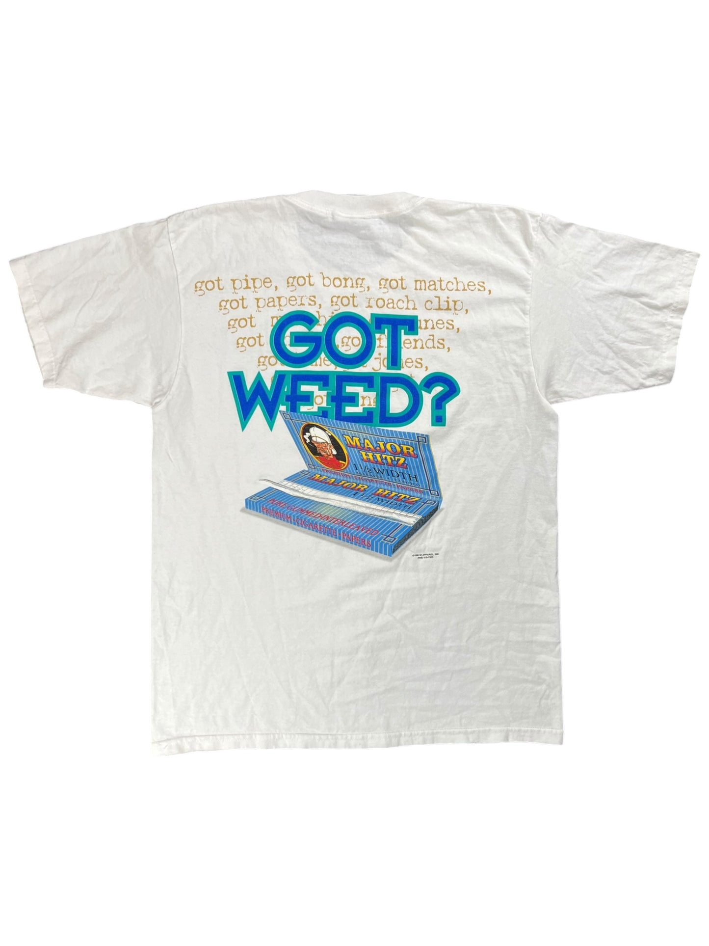 Vintage 90s GOT WEED? Major Hitz parody tee (L)