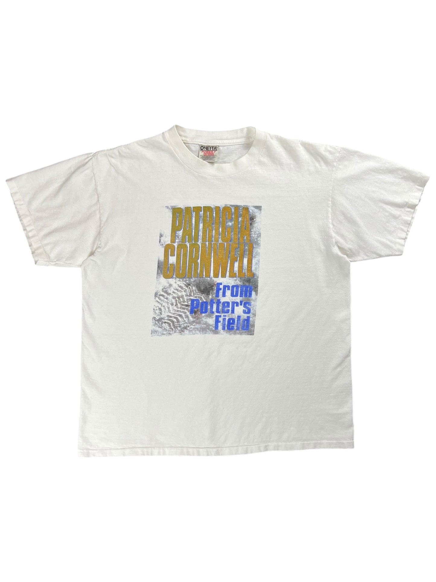 Vintage 90s Patricia Cornwell From Potter’s Field book promo tee (L)