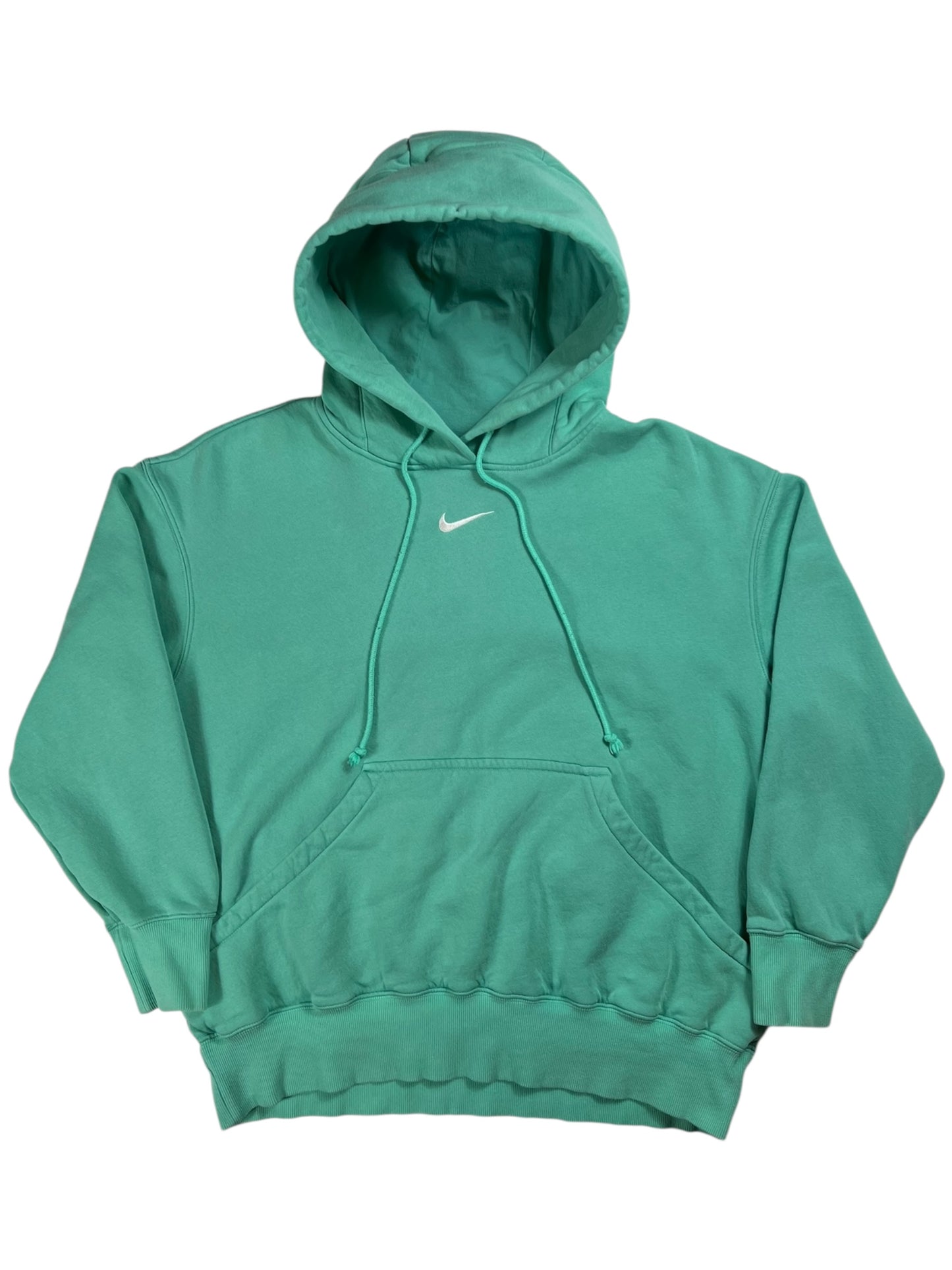 Y2K Nike Center swoosh turquoise hoodie (S/M)