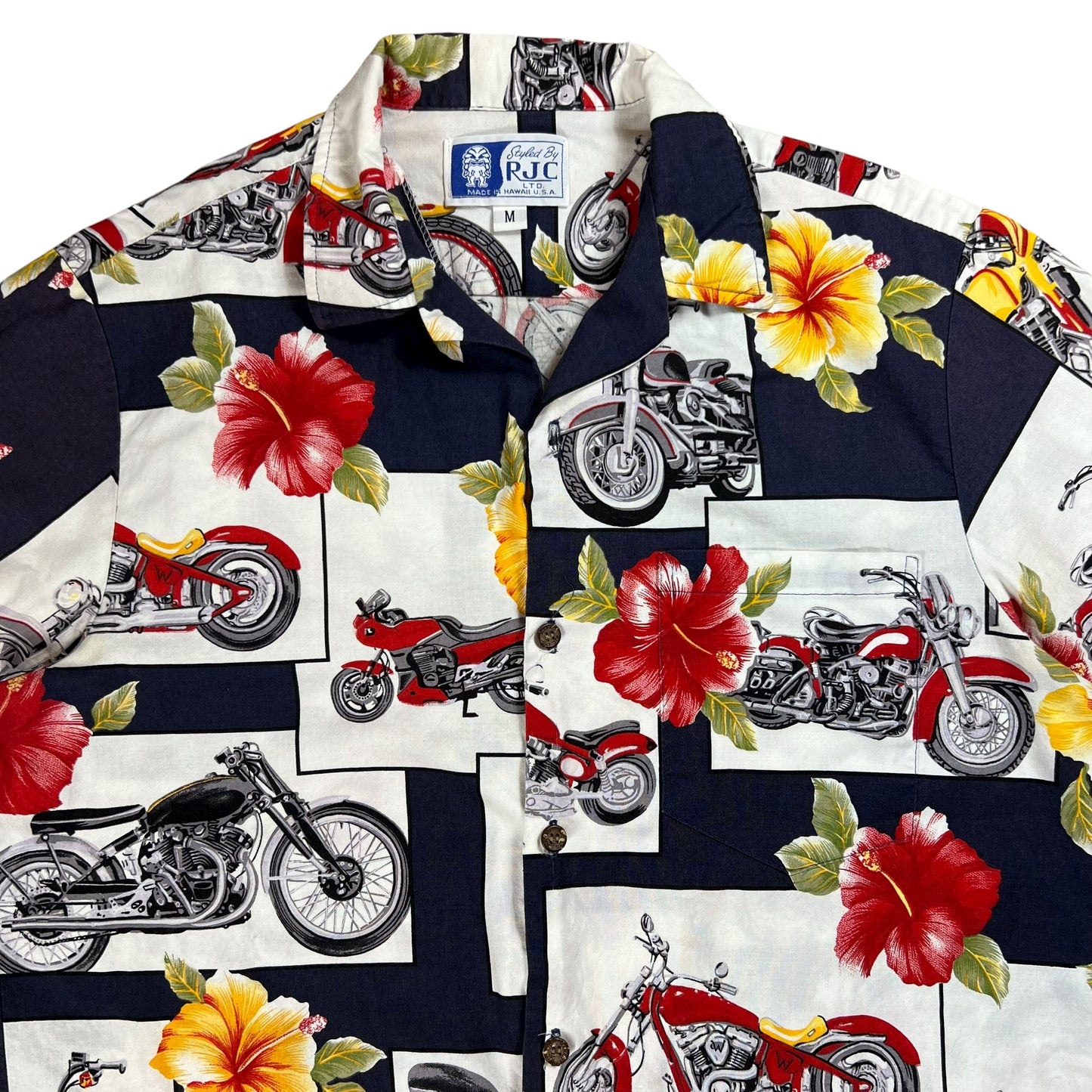 Vintage Y2K RJC Biker Motorcycle Hawaiian shirt (M)