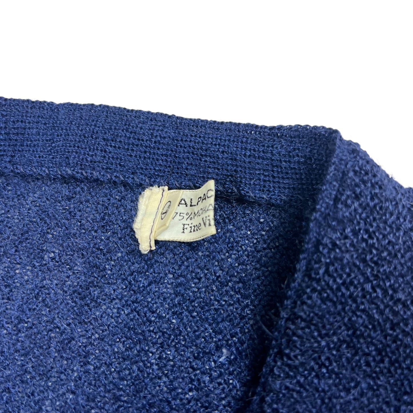 Vintage 1970s Mohair blend navy cardigan sweater (M/L)