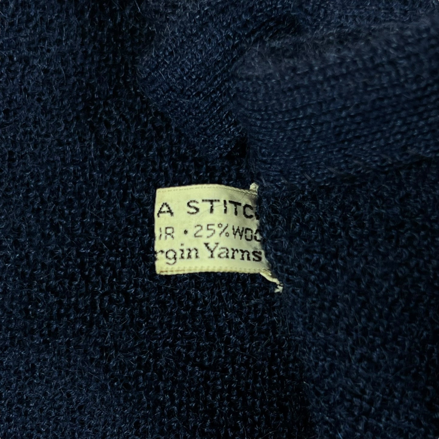 Vintage 1970s Mohair blend navy cardigan sweater (M/L)