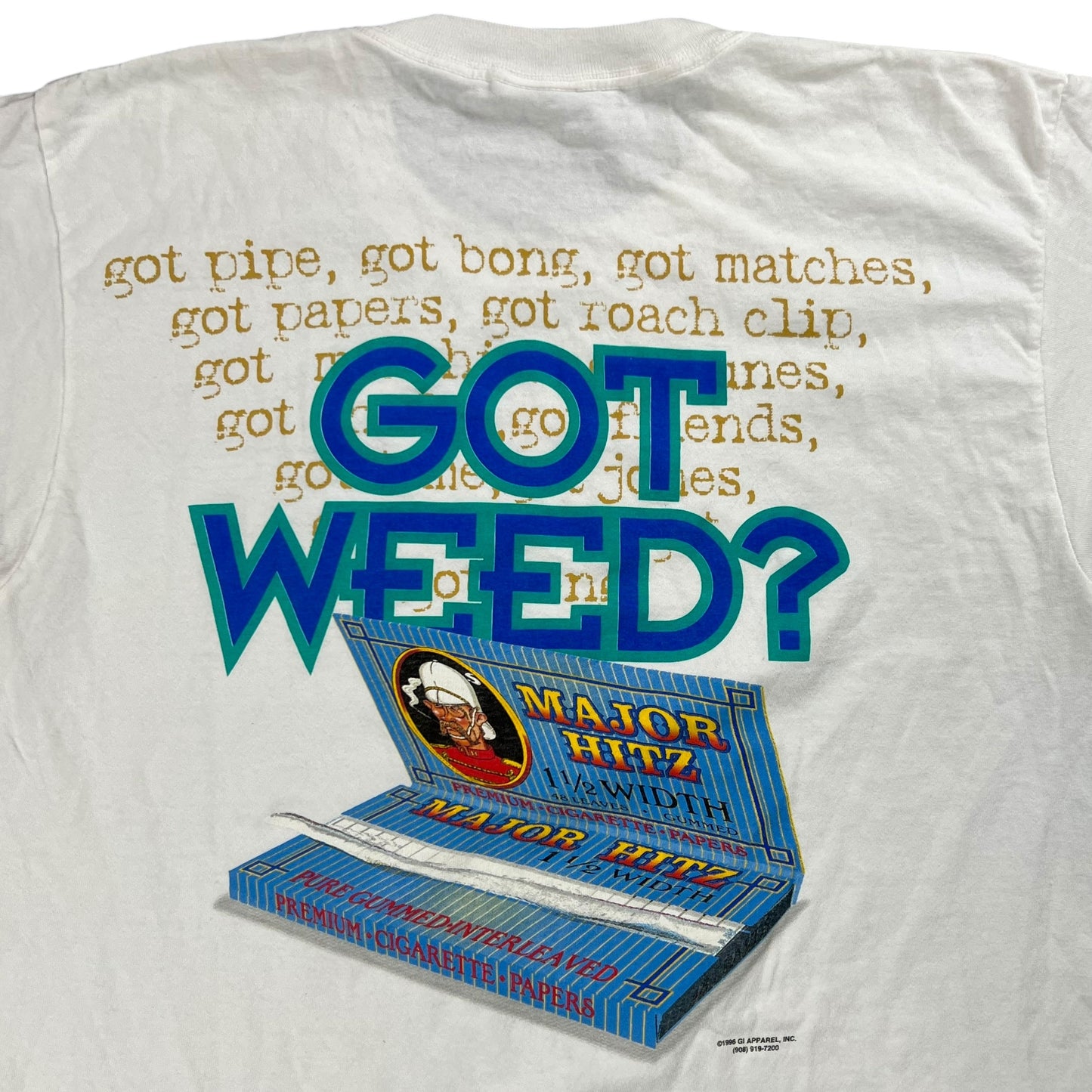 Vintage 90s GOT WEED? Major Hitz parody tee (L)