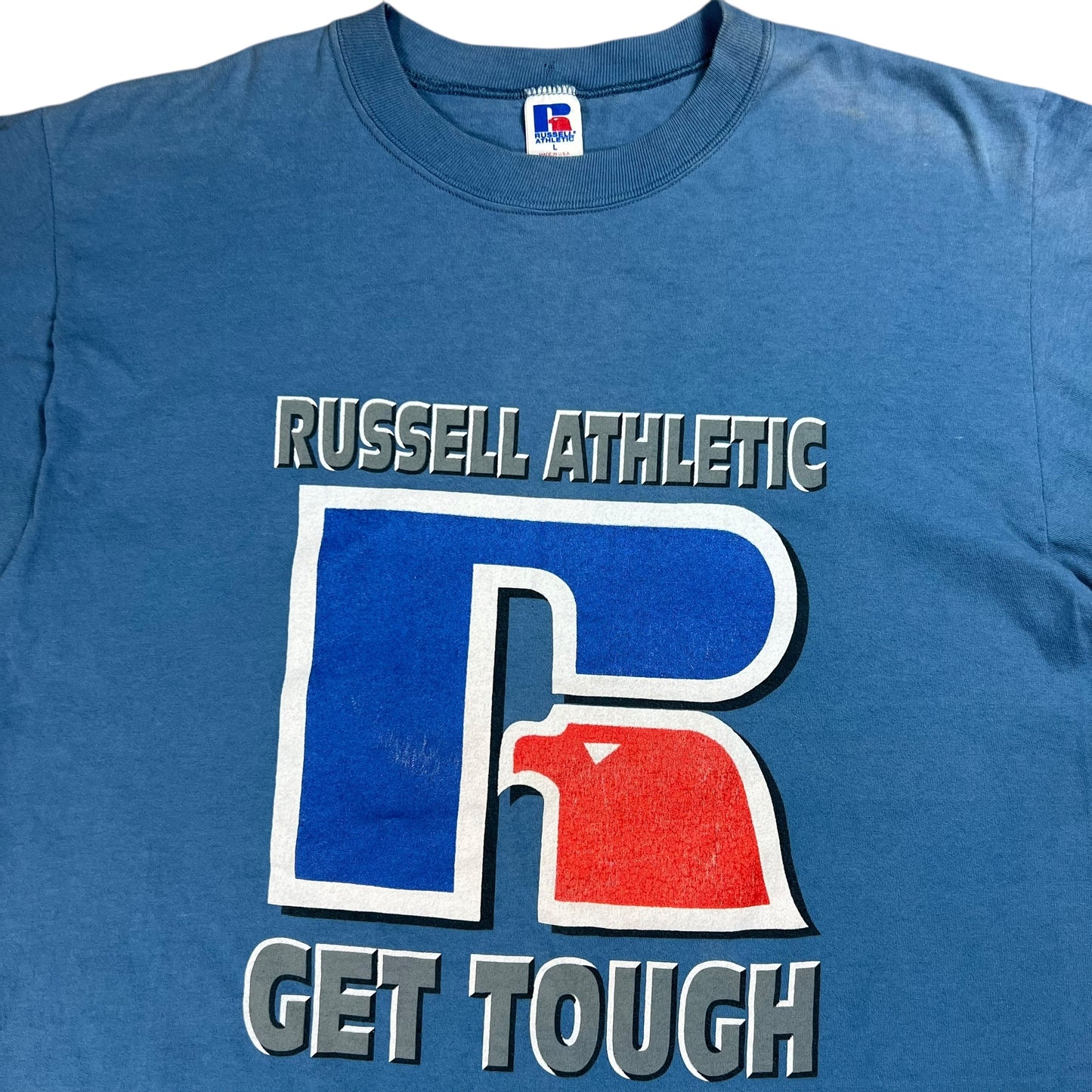 Vintage 90s Russell Athletic Get Tough promo shirt shirt tee (L)