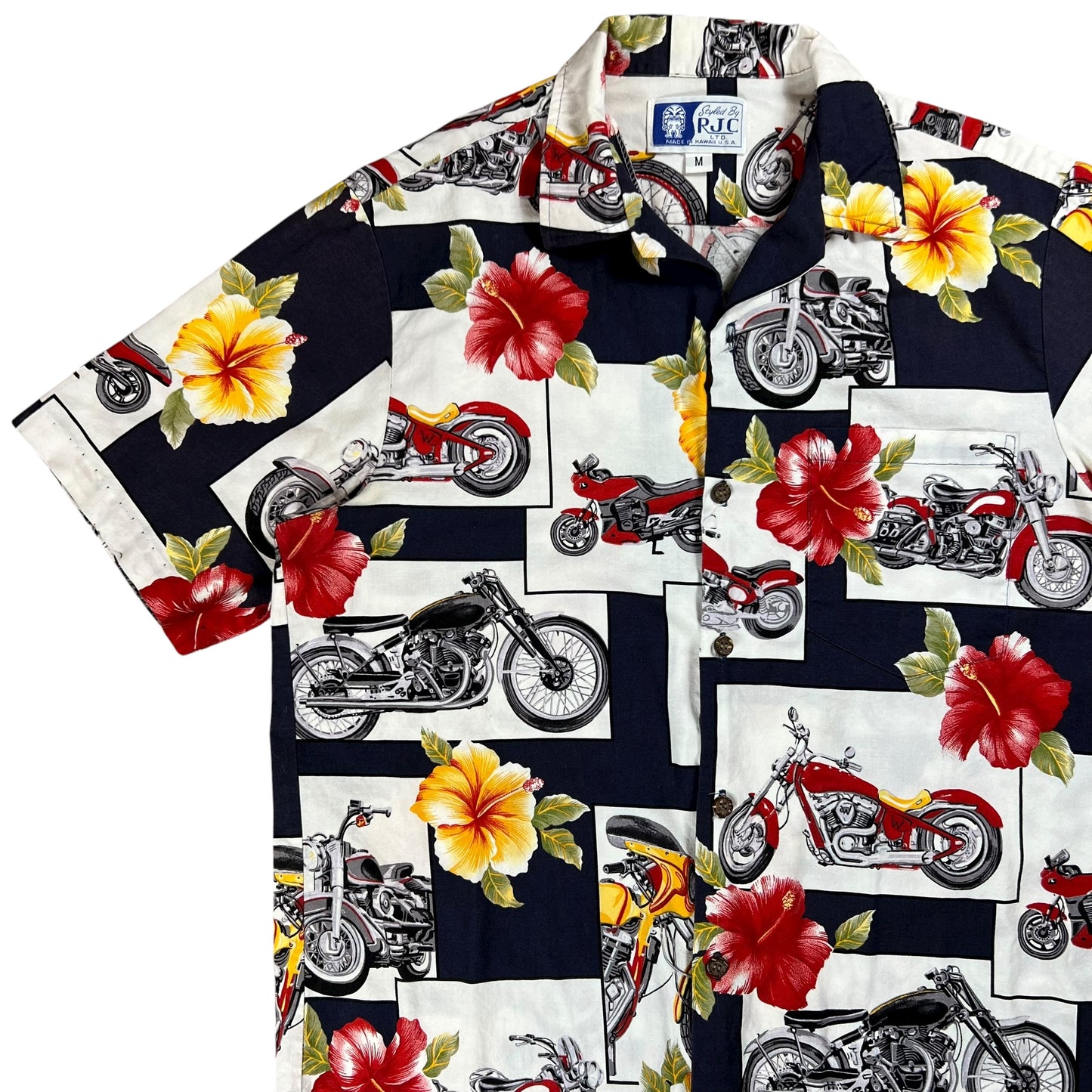 Vintage Y2K RJC Biker Motorcycle Hawaiian shirt (M)