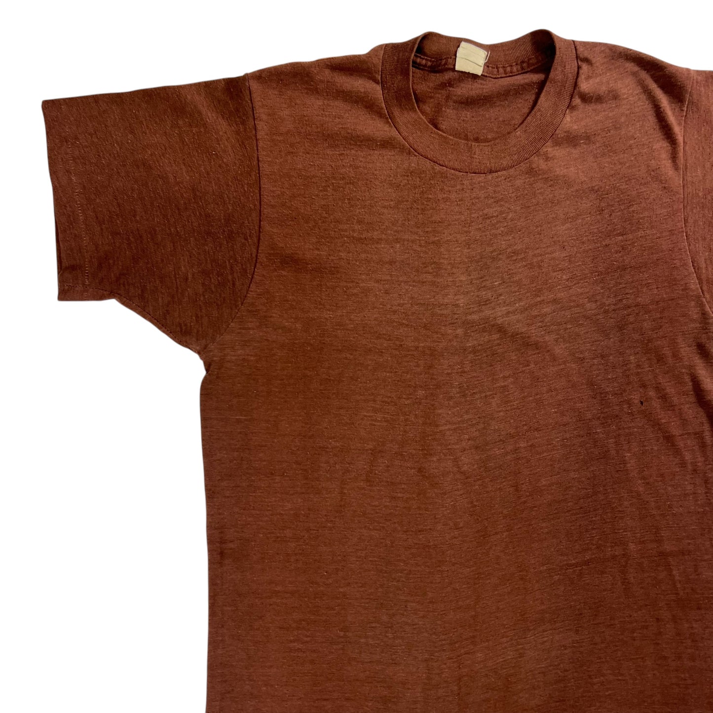 Vintage 1970s Fruit of the loom faded brown blank tee (M)