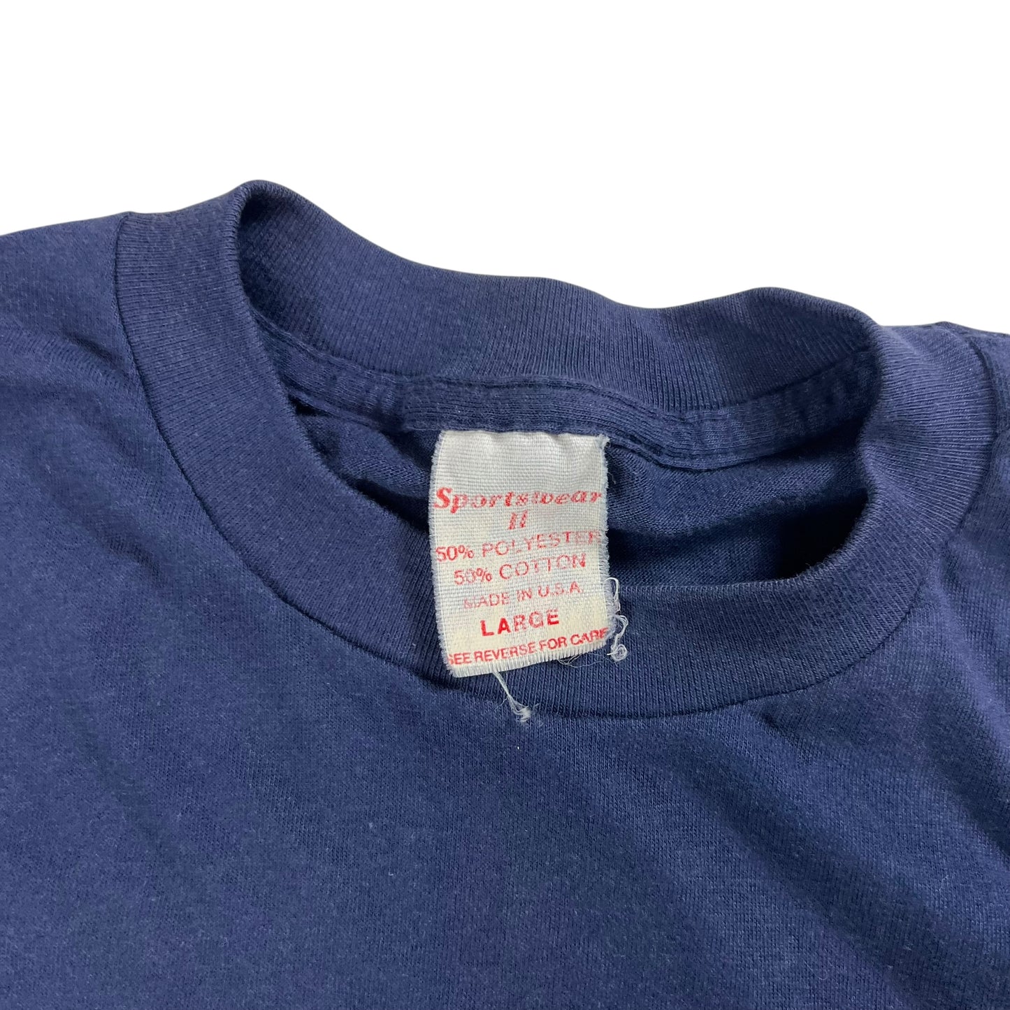 Vintage 80s Sportswear navy blue worn pocket tee (M)