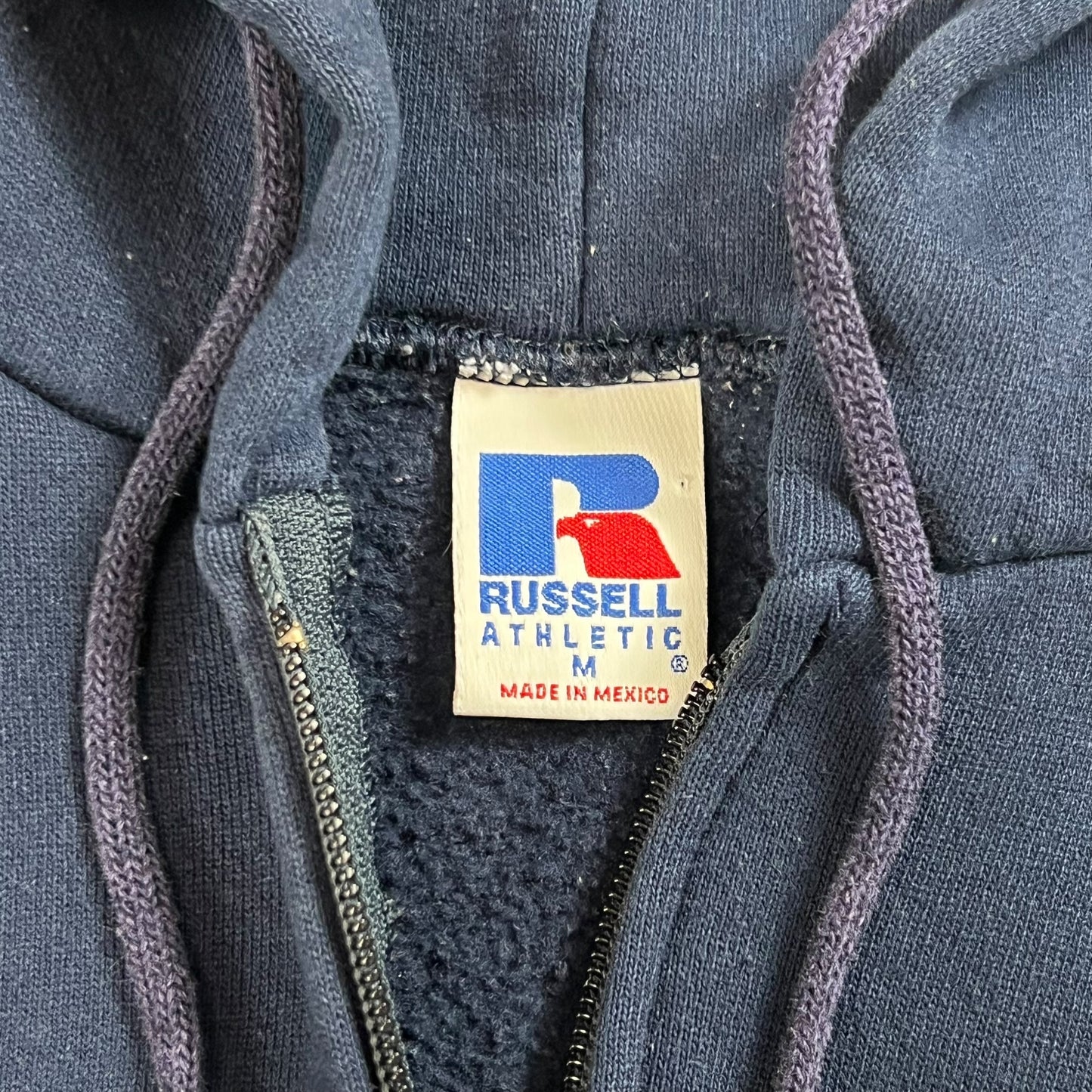Vintage 90s Russell Athletic navy zip up hoodie (M)