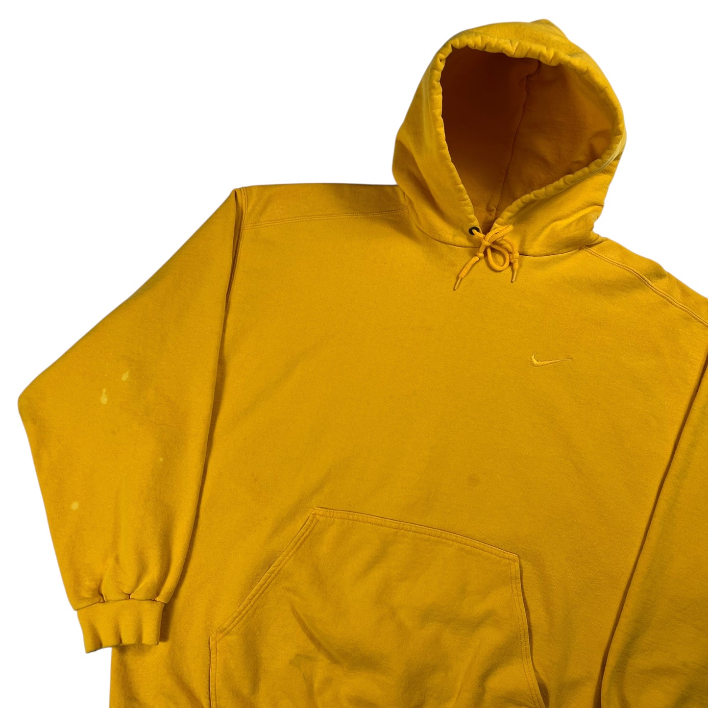 Vintage 90s Nike mini swoosh tonal mustard yellow hoodie (XXL)