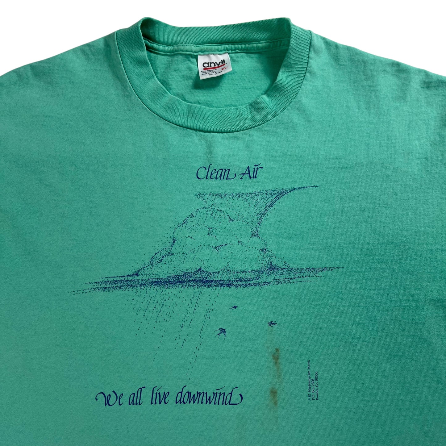 Vintage 1981 Jim Morris Clean Air environmentalism tee (L)