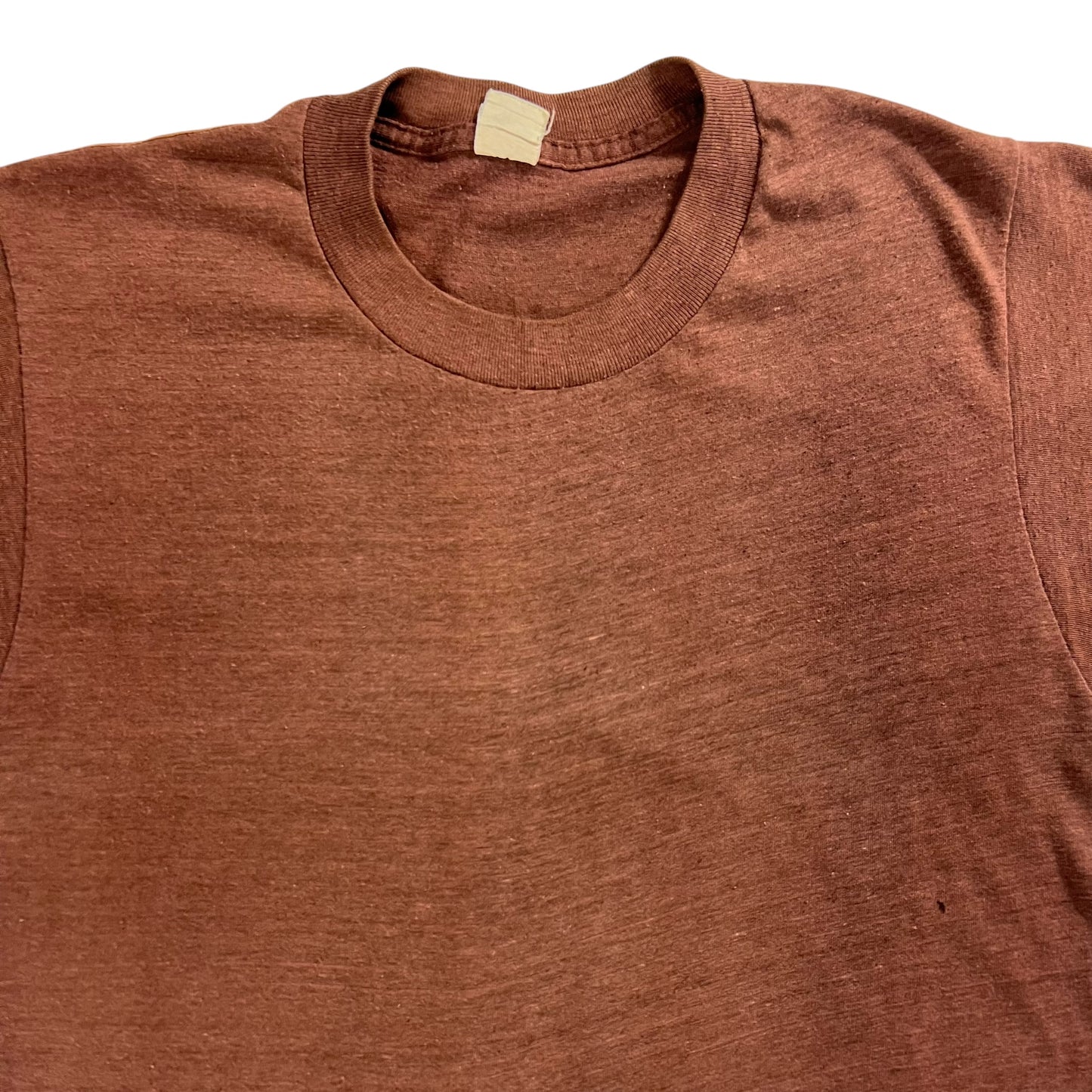 Vintage 1970s Fruit of the loom faded brown blank tee (M)