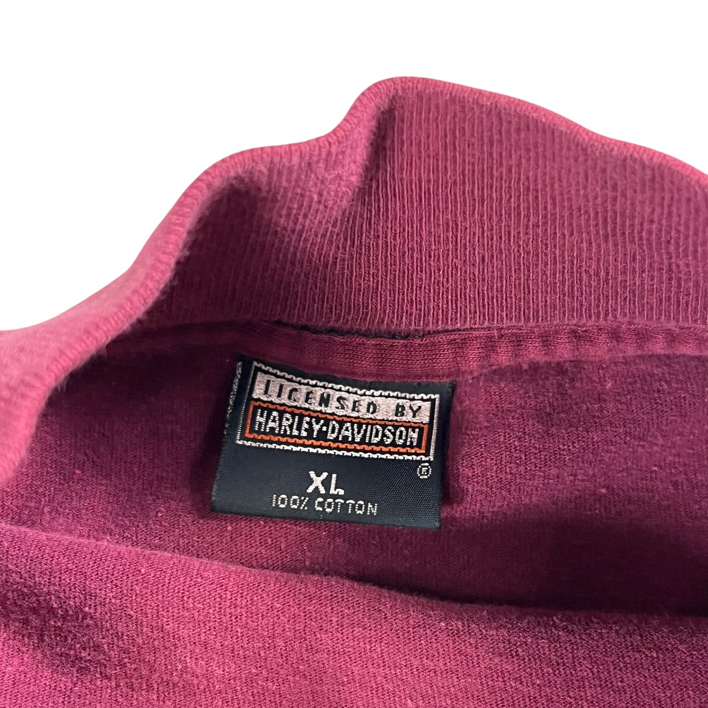 Vintage 90s Harley Davidson Twin long sleeve print mock neck shirt (XL)