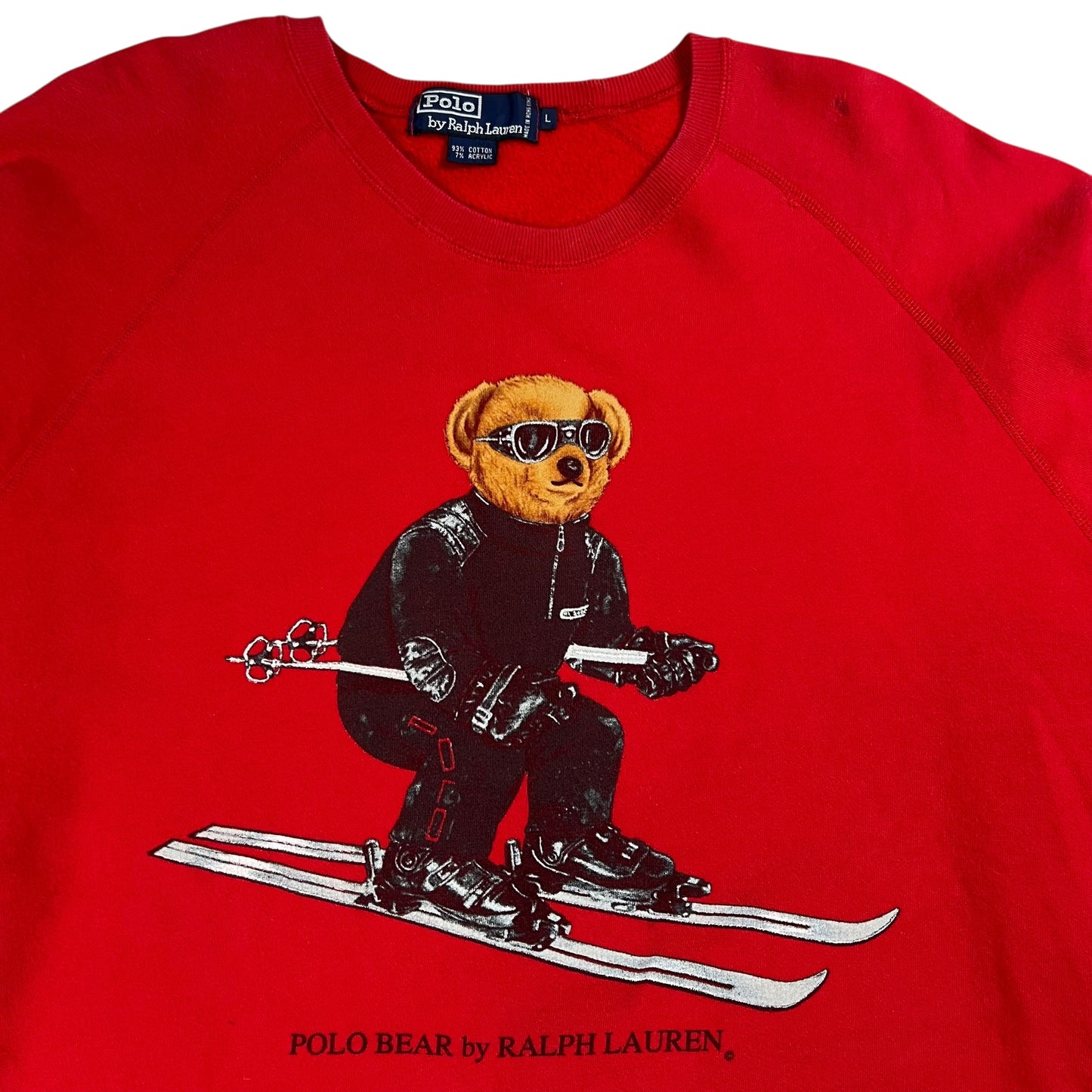 Vintage 90s Polo Ralph Lauren Polo Bear skiing crewneck (L)