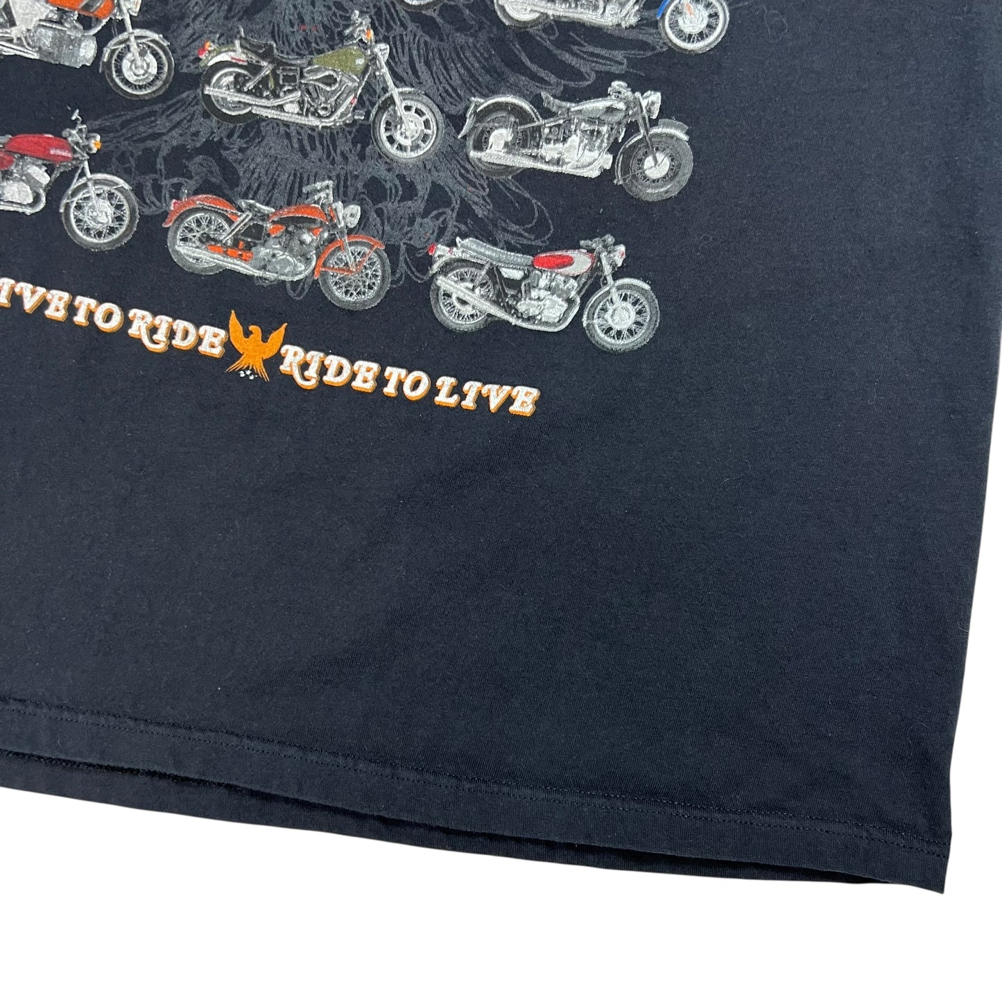 Vintage Y2K Motorcycles Live to Ride, Ride to Live biker tee (XL)