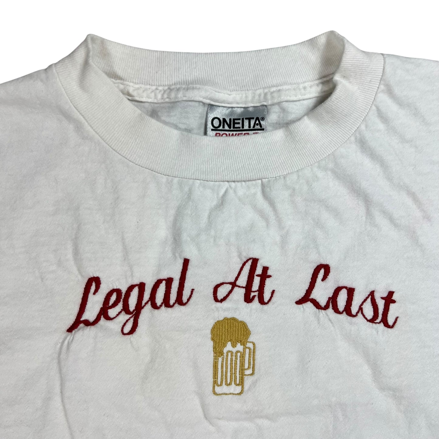 Vintage 90s Legal At Last Beer Drinking tee (XL)