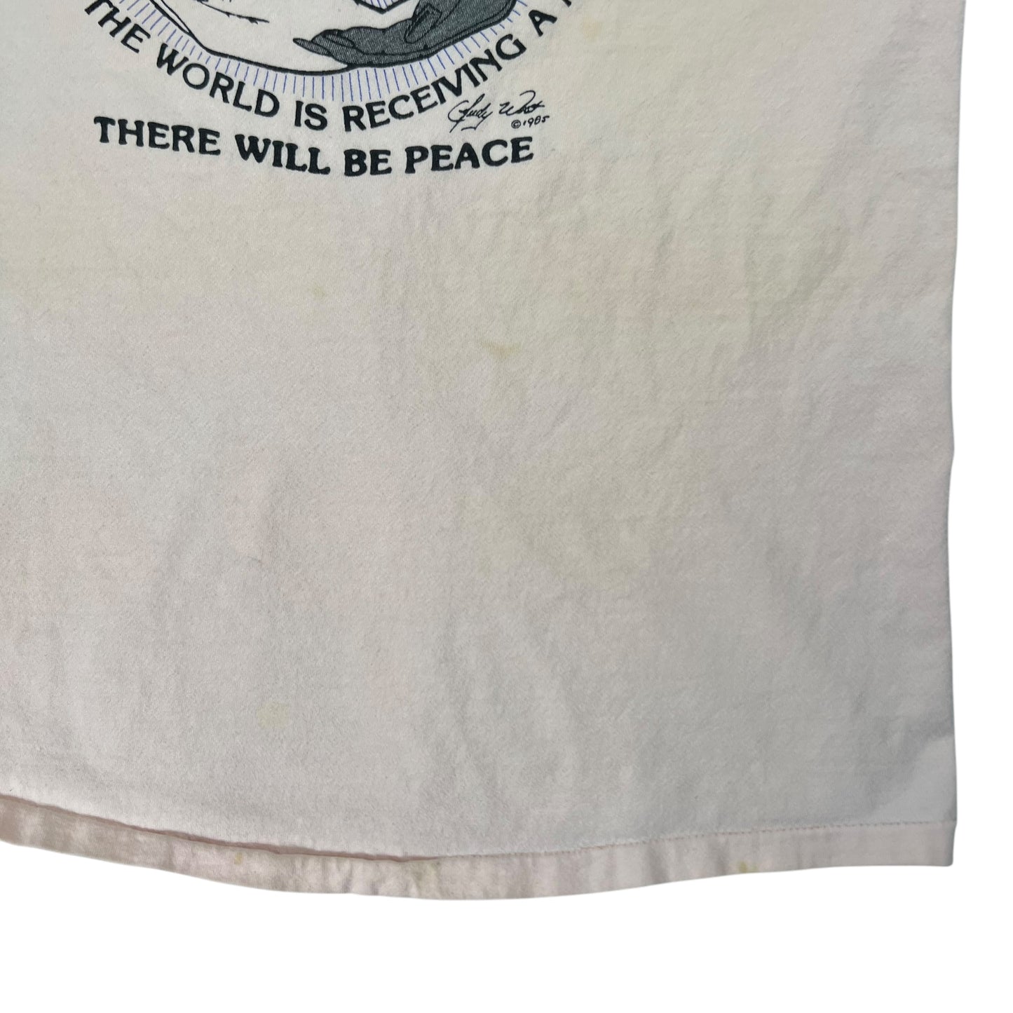 Vintage 1985 There Will Be Peace art tee (M)