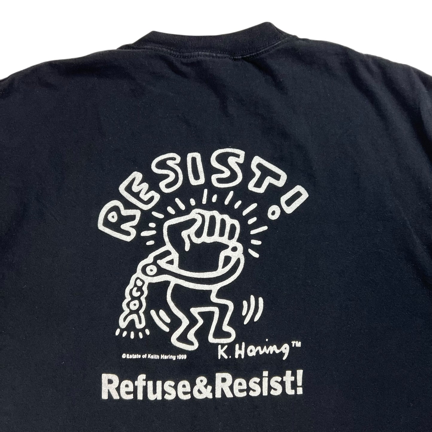 Vintage 1999 Keith Haring RESIST! Art tee (L)