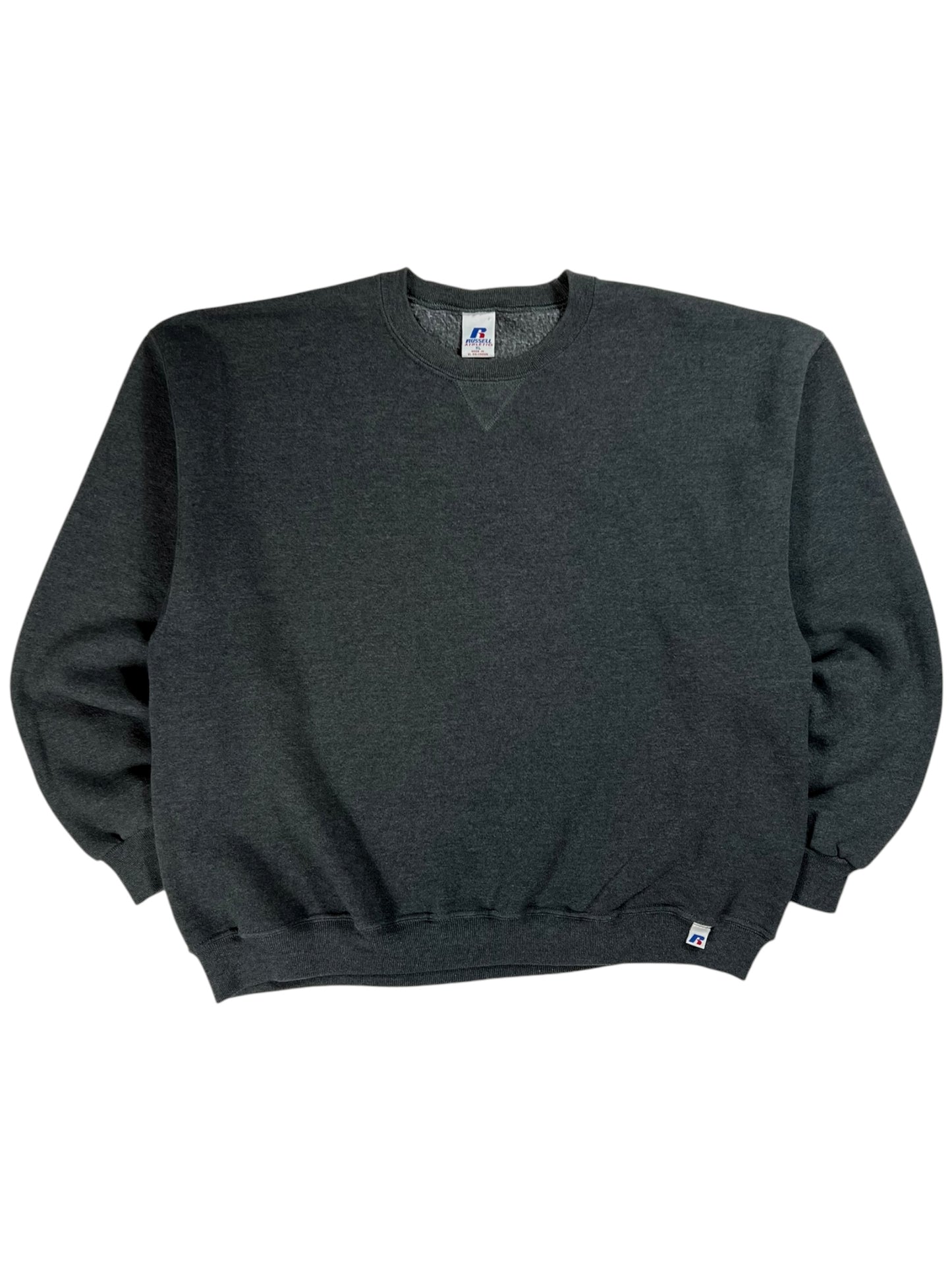 Vintage Y2K Russell Athletic grey blank crewneck (XL)