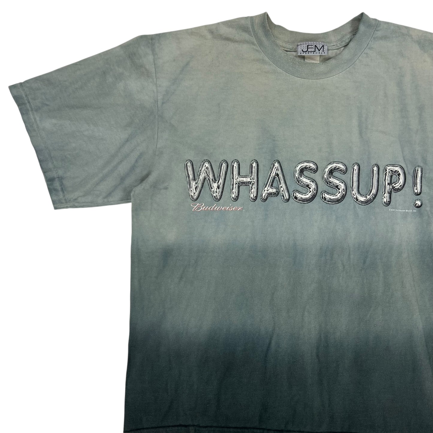 Vintage 2001 Budweiser WHASSUP! tie dye beer tee (XL)