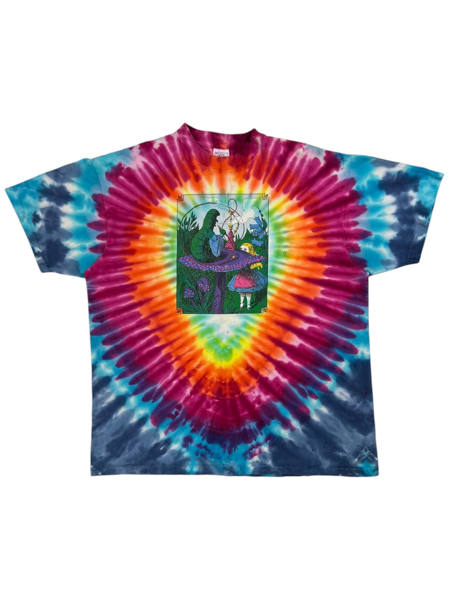Vintage 90s Grateful Dead Alice in Wonderland tie dye band tee (XL)
