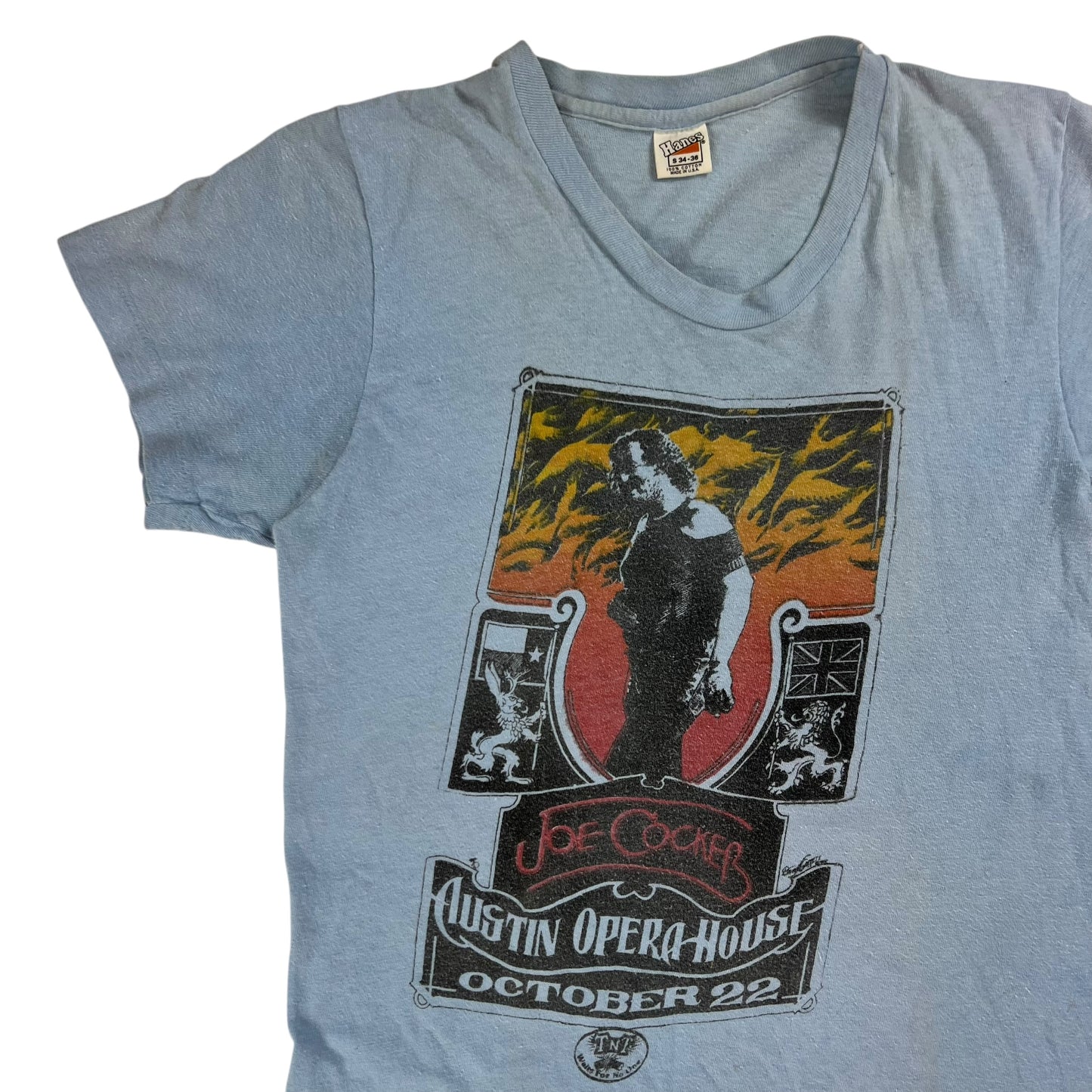 Vintage 1970s Hanes Joe Cocker Austin Opera House tee (S)