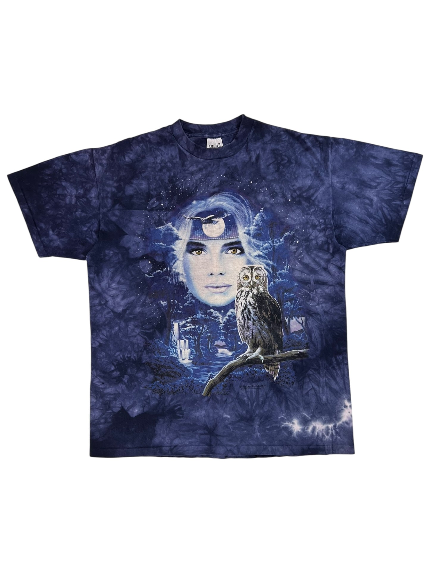 Vintage 90s The Mountain Owl Spirit tie dye tee (XL)