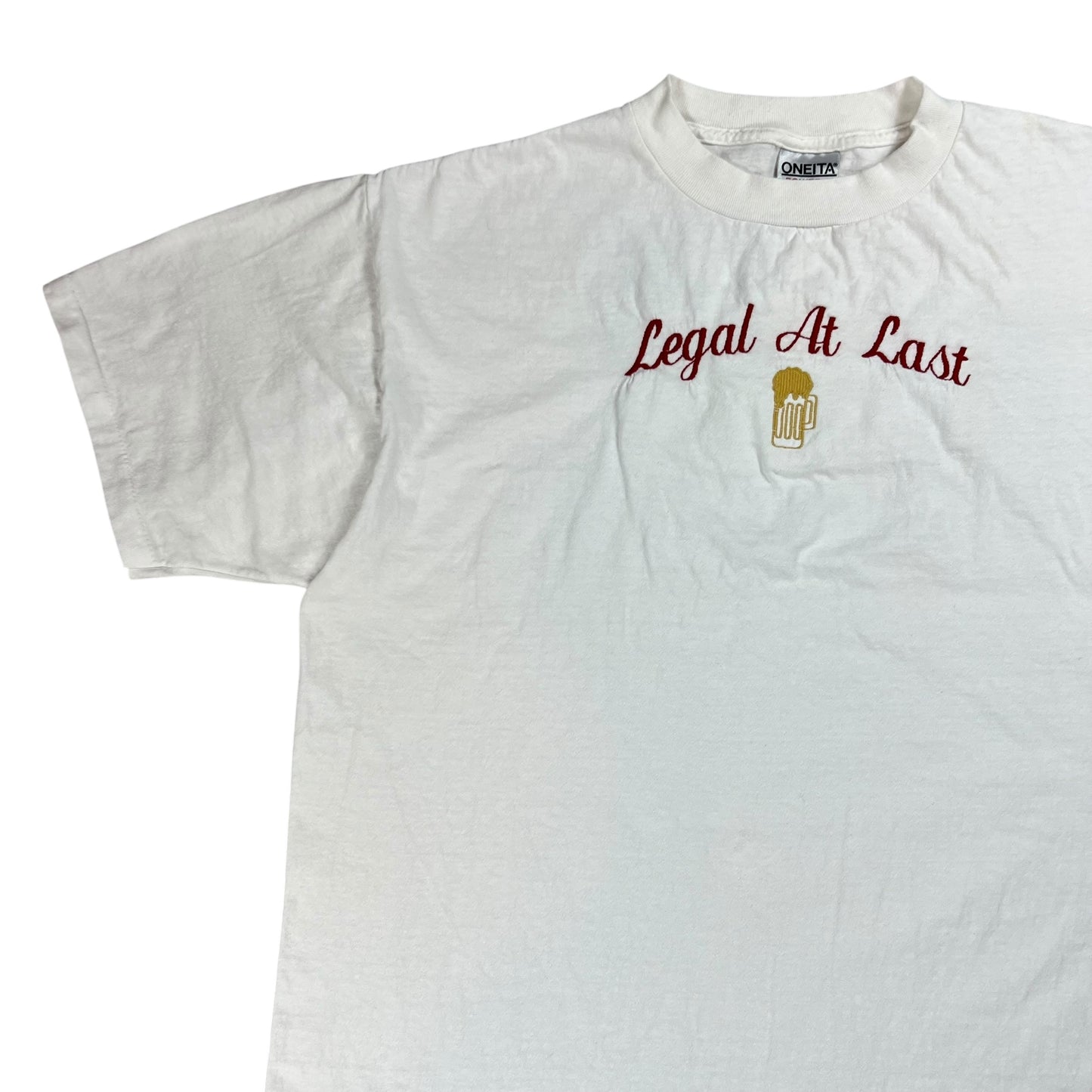 Vintage 90s Legal At Last Beer Drinking tee (XL)