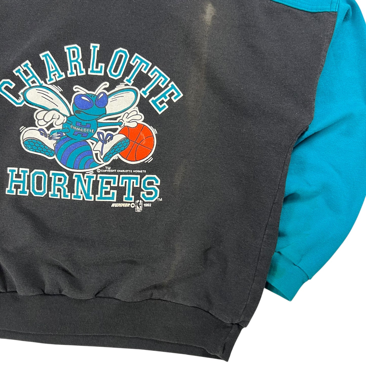 Vintage 1992 Charlotte Hornets faded NBA hoodie (M)