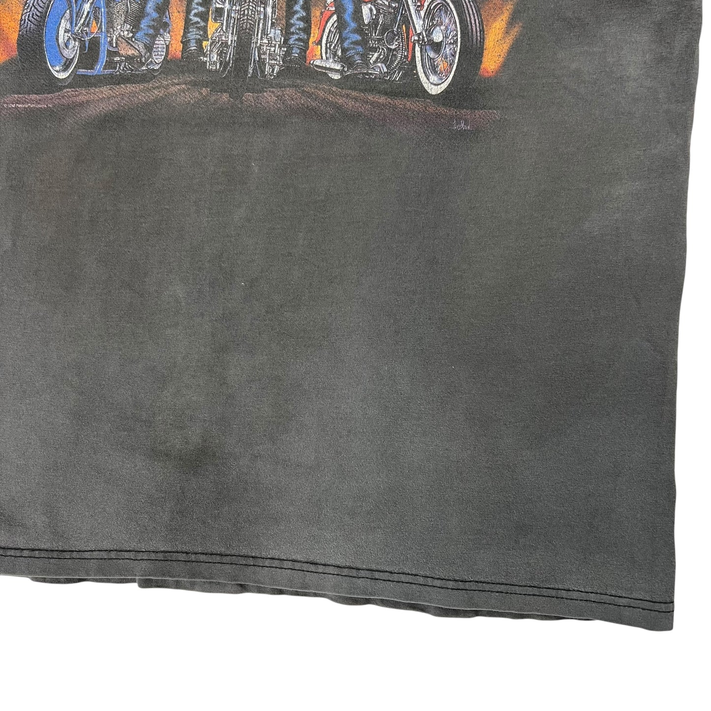 Vintage 90s Easyriders motorcycles thrashed biker tee (L)