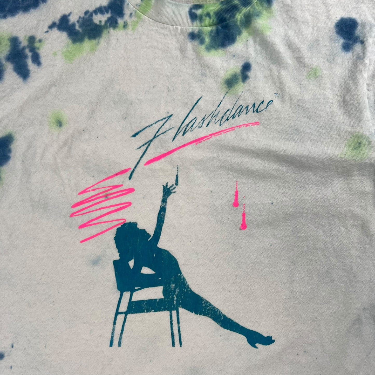 Vintage 1991 Flashdance movie tie dye tee (M)