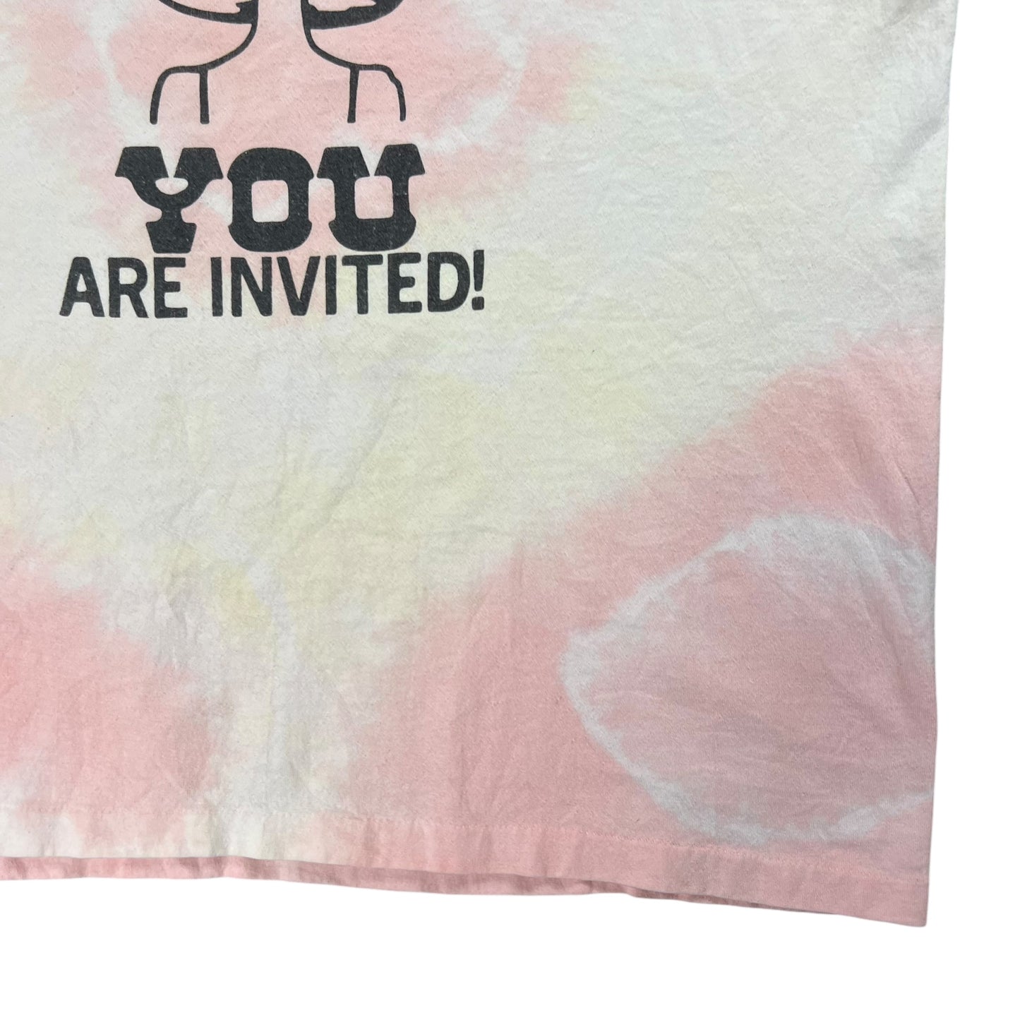 Vintage 90s Party You Are Invited! tie dye tee (XL)