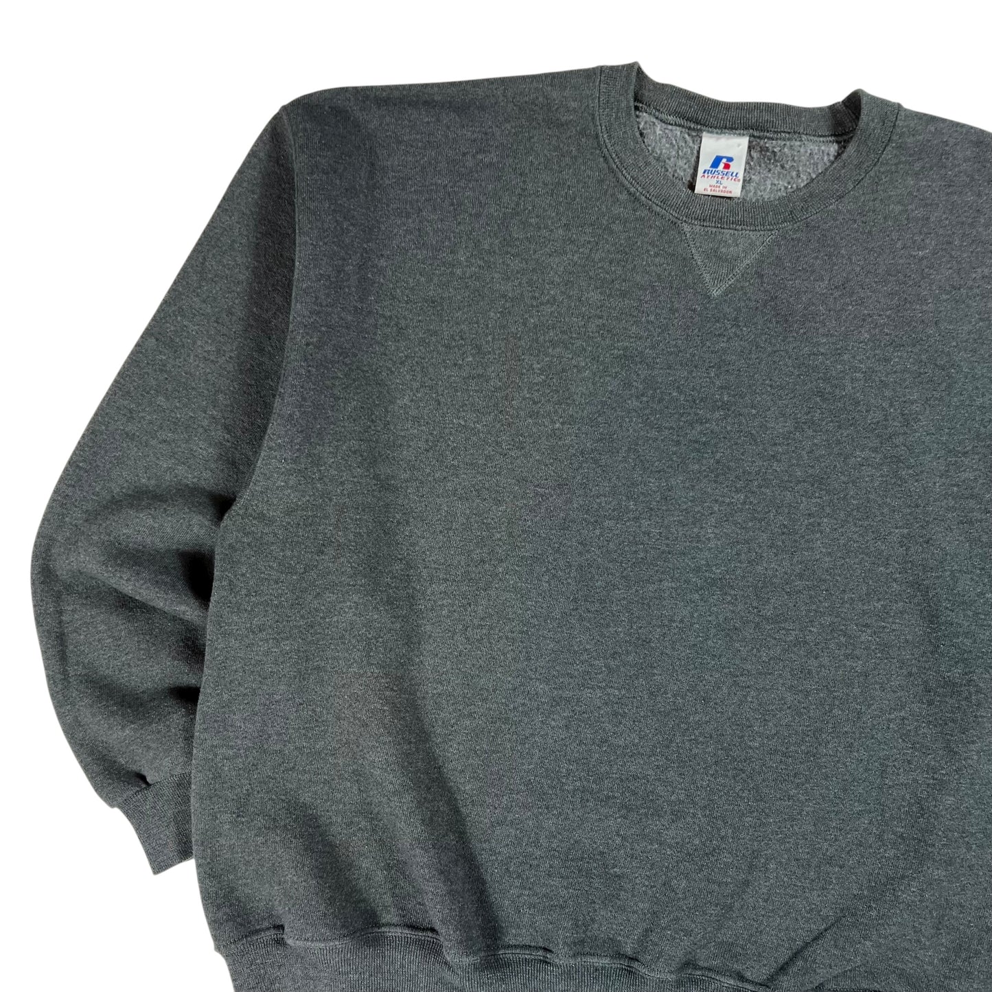 Vintage Y2K Russell Athletic grey blank crewneck (XL)