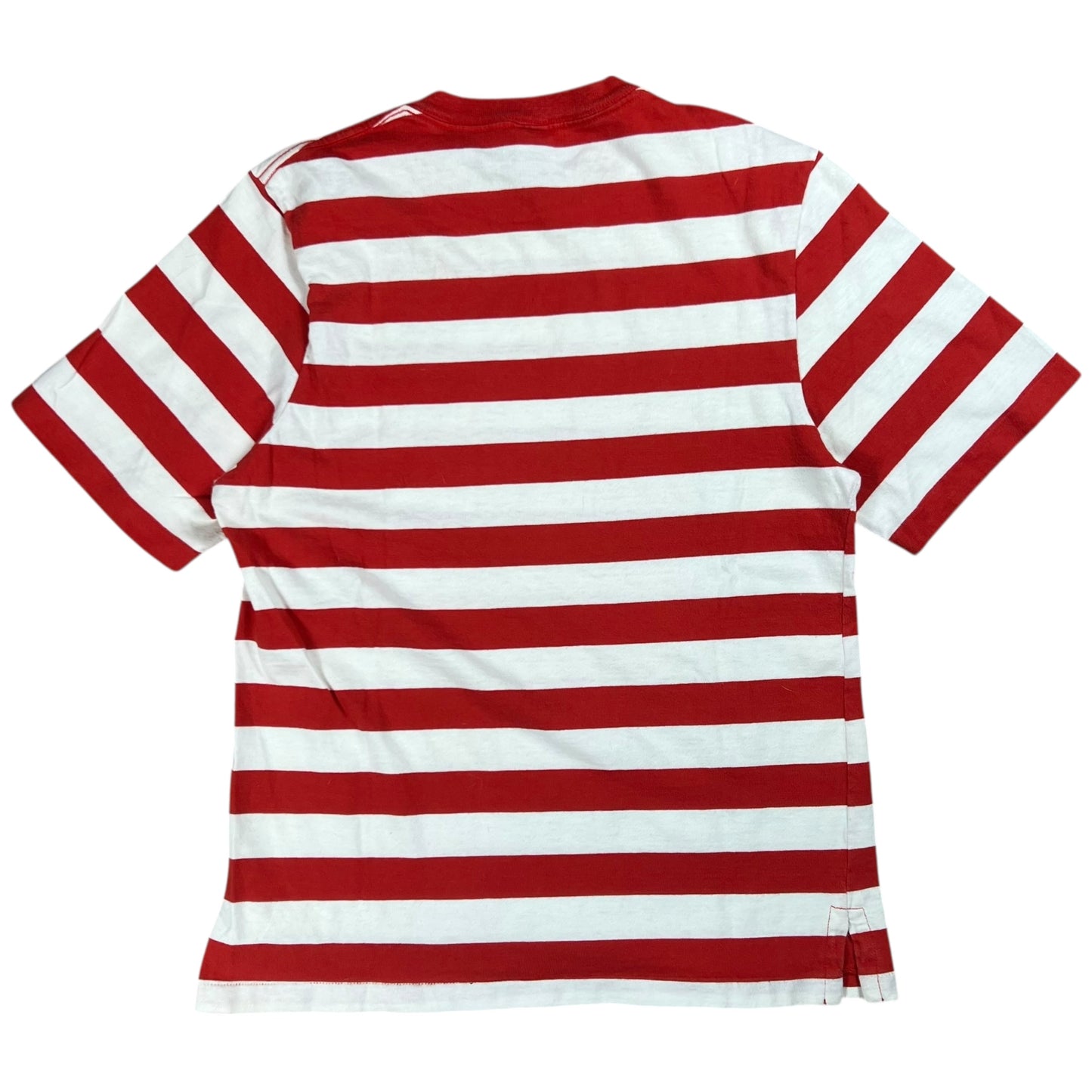 Vintage 90s Lands’ End Super T striped red white pocket tee (S)