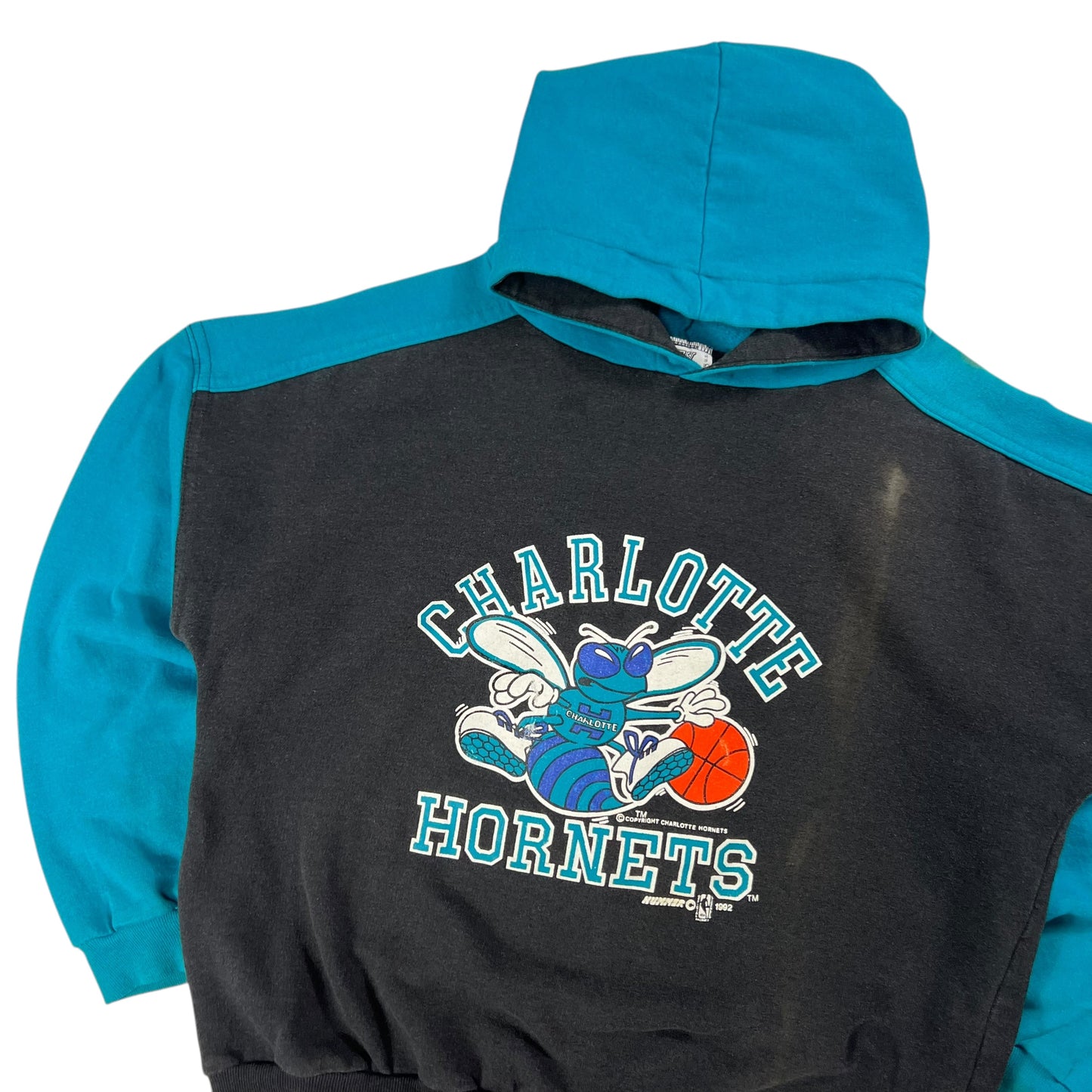 Vintage 1992 Charlotte Hornets faded NBA hoodie (M)
