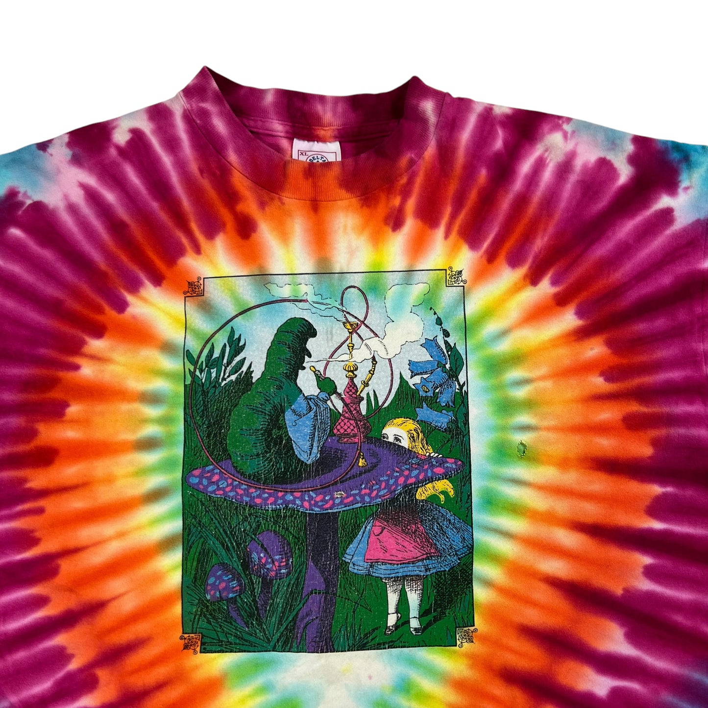 Vintage 90s Grateful Dead Alice in Wonderland tie dye band tee (XL)