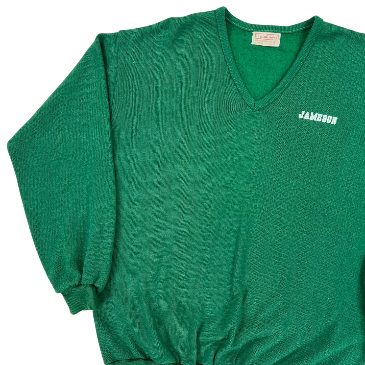Vintage 70s Creslan Rayon Jameson V neck sweater (L)