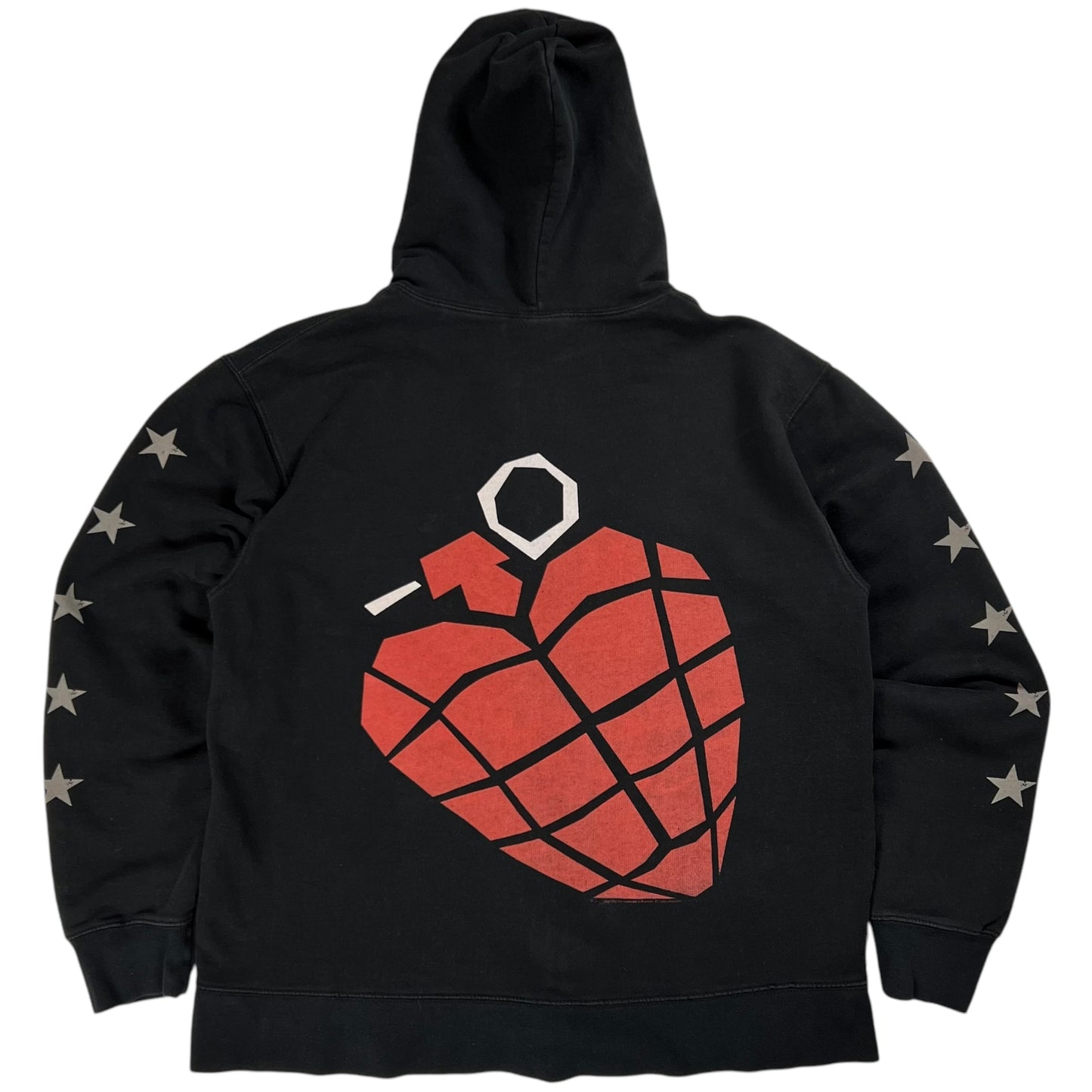 Vintage Y2K Green Day American Idiot sleeve print zip up hoodie (L)