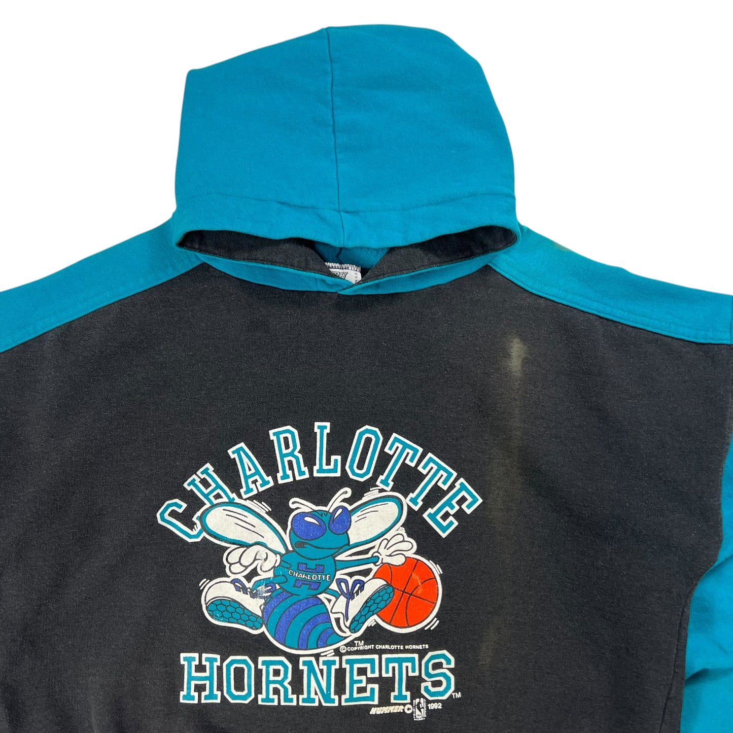 Vintage 1992 Charlotte Hornets faded NBA hoodie (M)