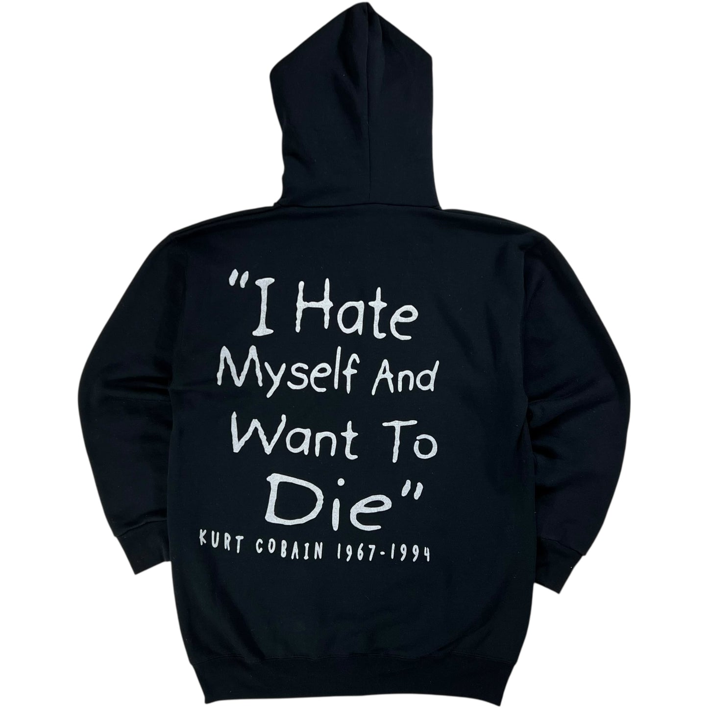 Vintage 90s Nirvana Kurt Cobain “I Hate Myself And Want To Die” euro hoodie (L)