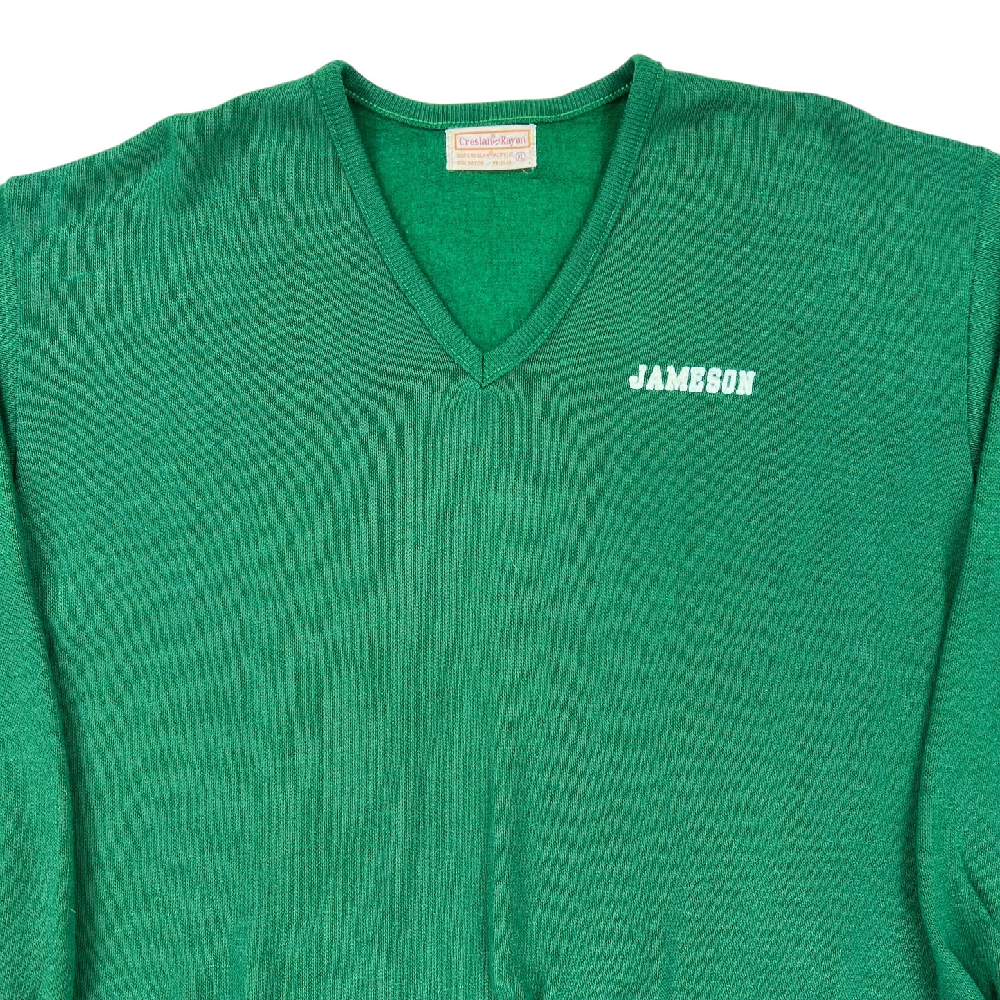 Vintage 70s Creslan Rayon Jameson V neck sweater (L)