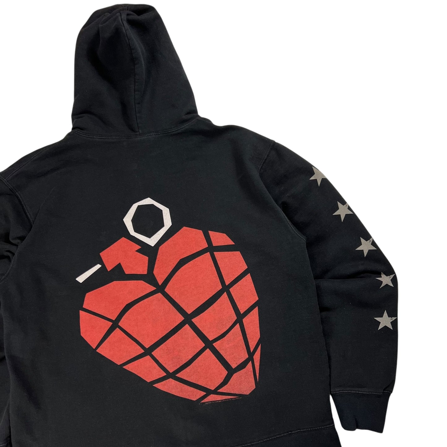 Vintage Y2K Green Day American Idiot sleeve print zip up hoodie (L)