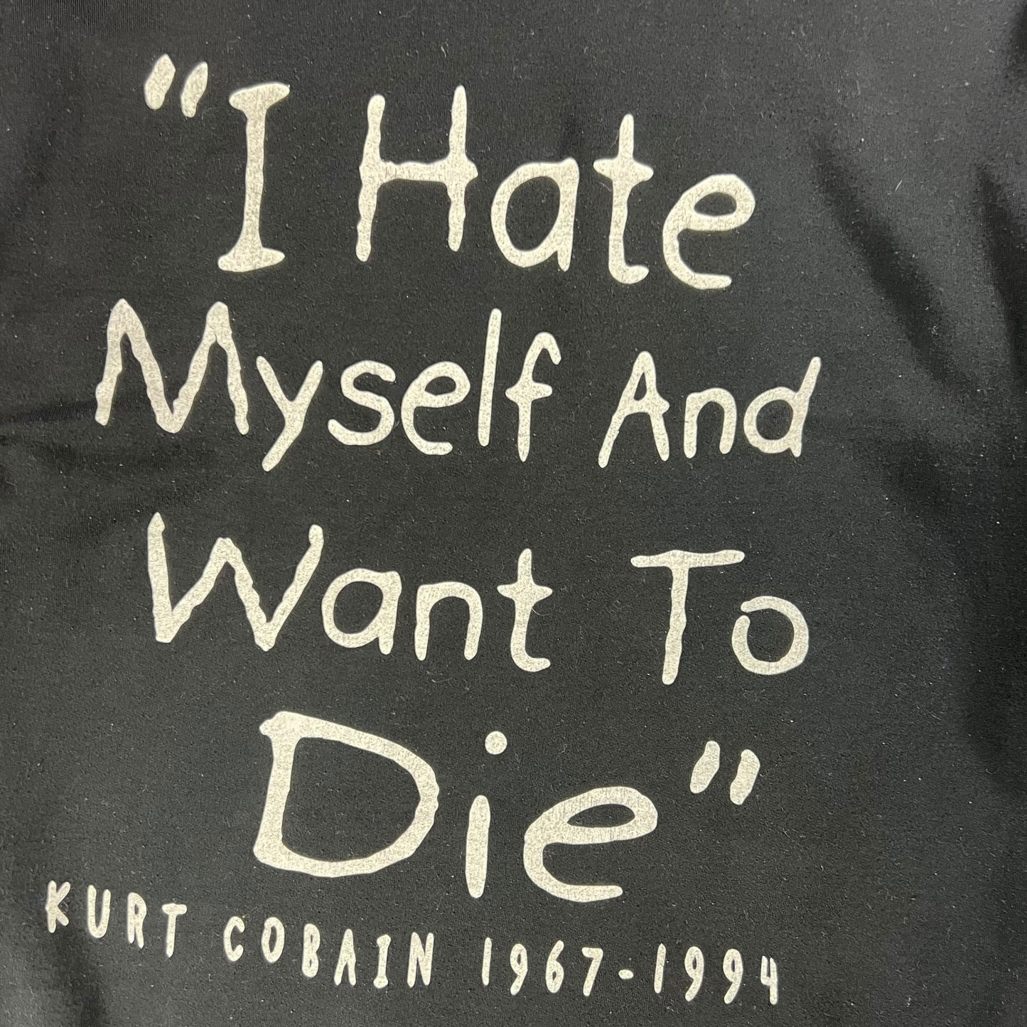 Vintage 90s Nirvana Kurt Cobain “I Hate Myself And Want To Die” euro hoodie (L)