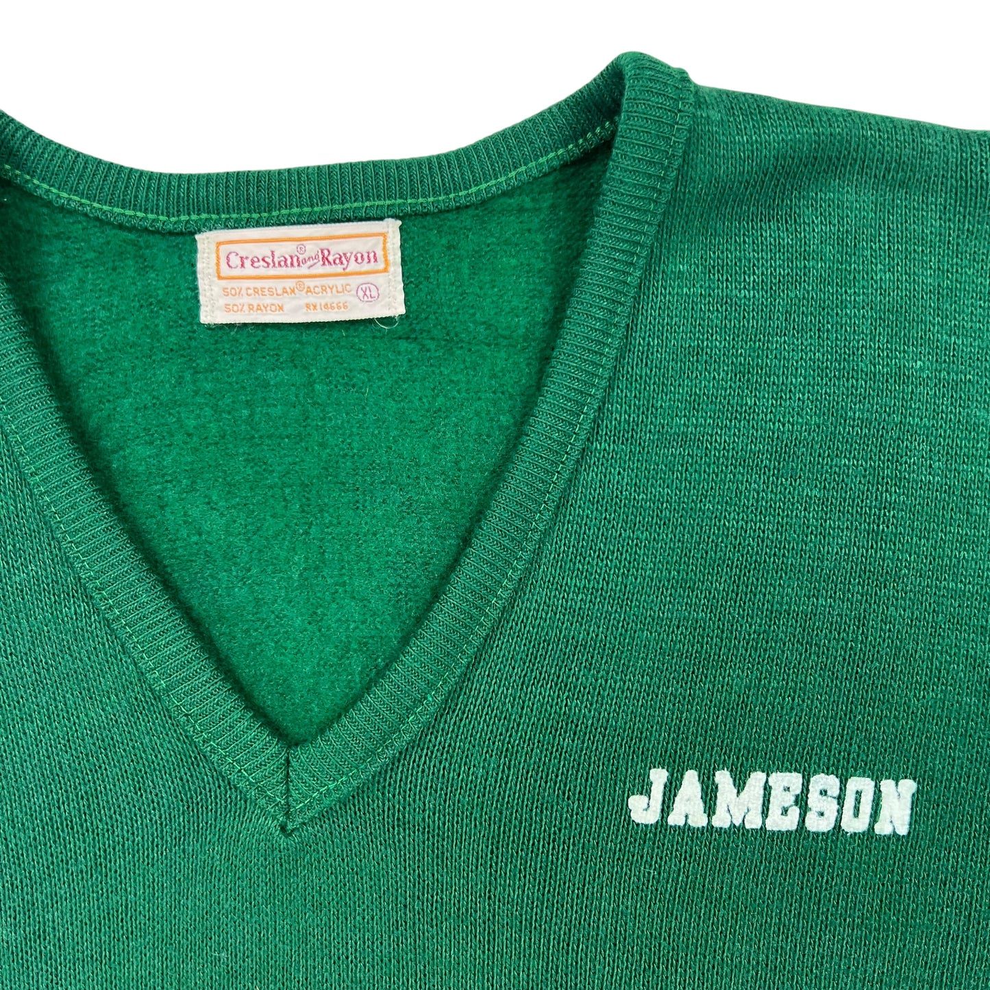 Vintage 70s Creslan Rayon Jameson V neck sweater (L)