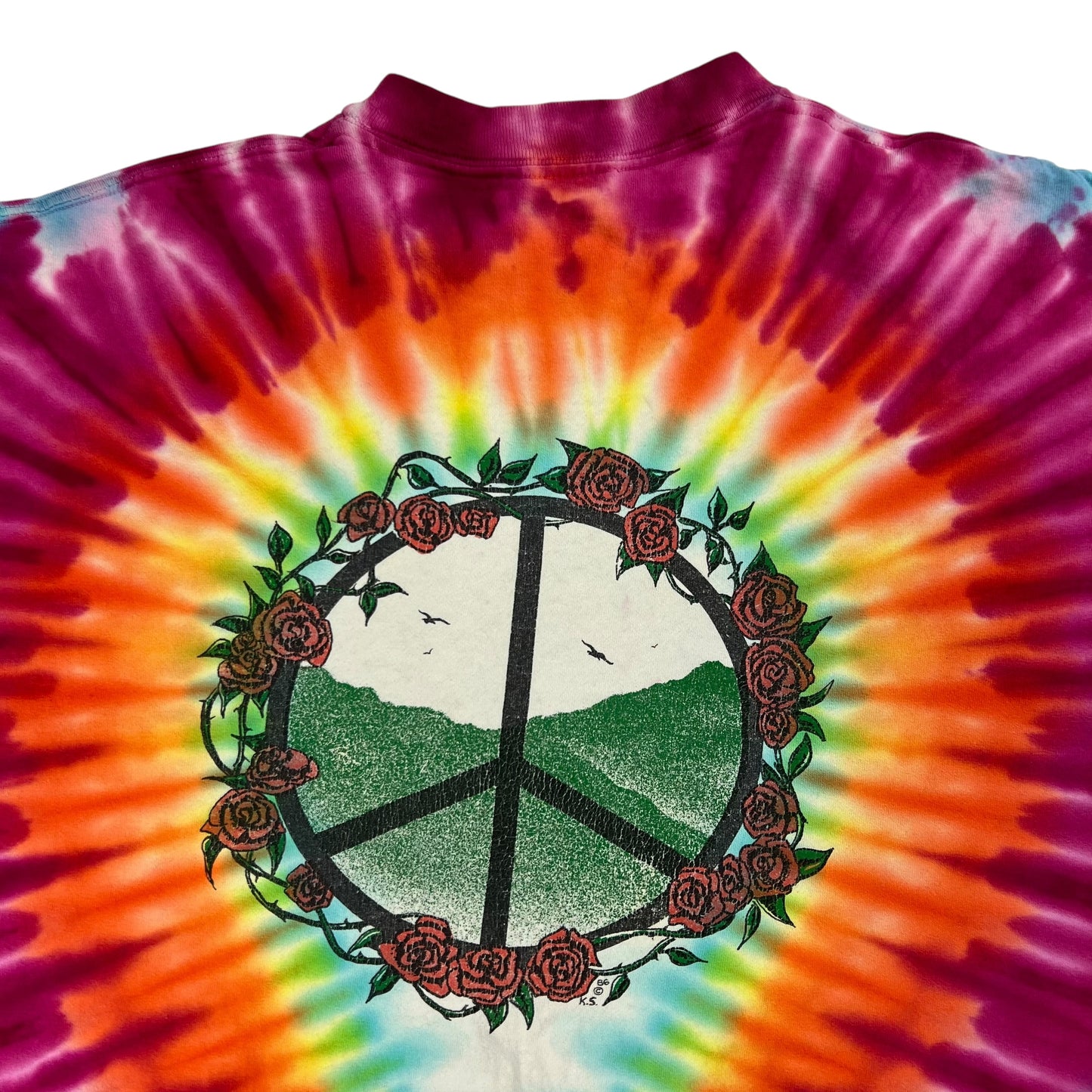 Vintage 90s Grateful Dead Alice in Wonderland tie dye band tee (XL)