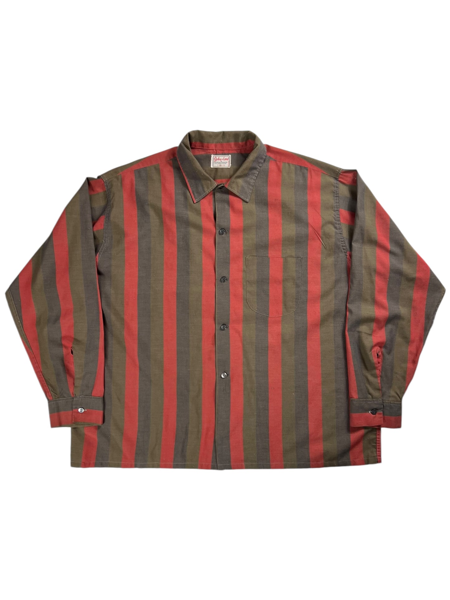 Vintage 1950s Galey + Lord striped button up shirt (XL)